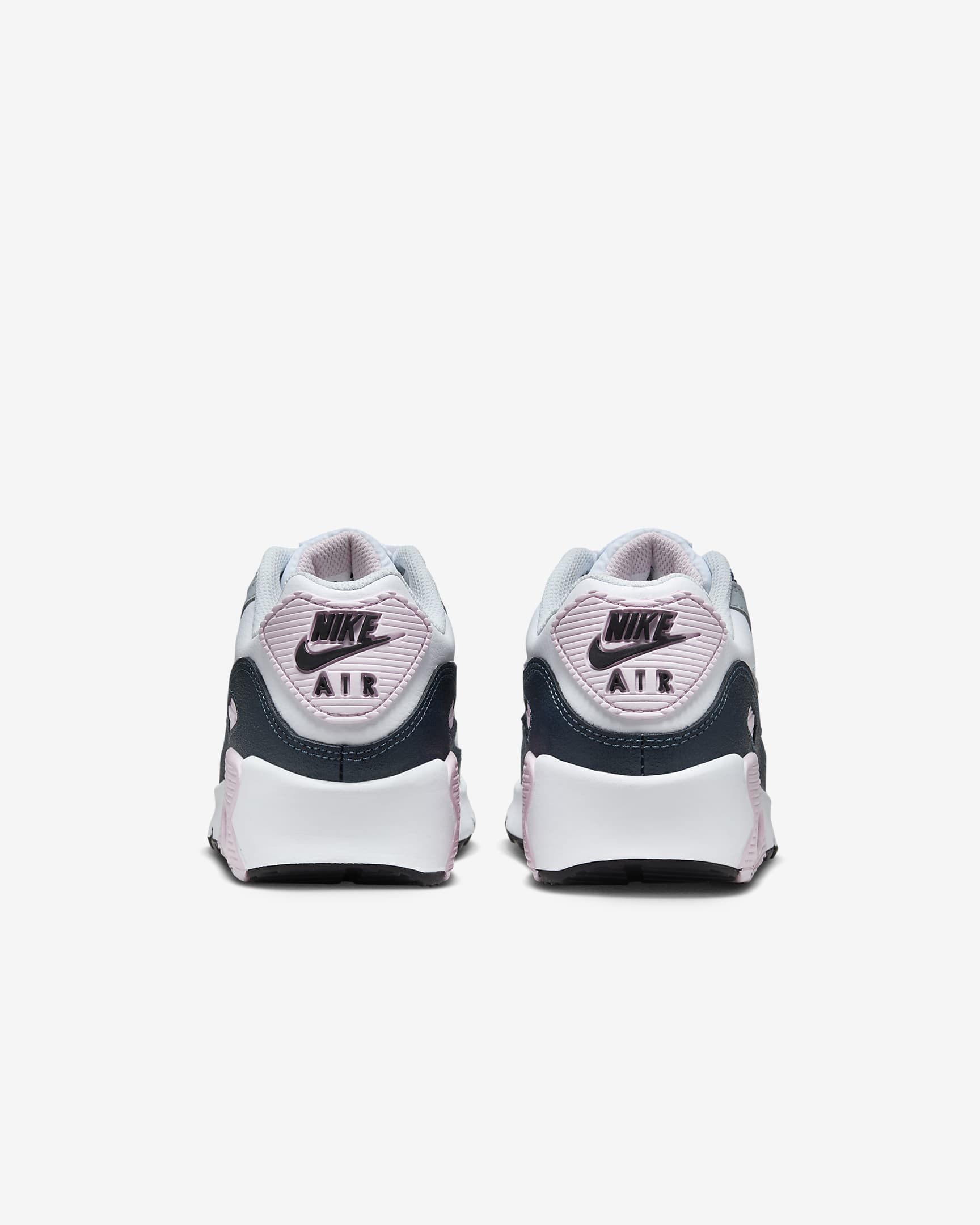 Nike Air Max 90 Older Kids' Shoe - White/Pink Foam/Armoury Navy/Wolf Grey