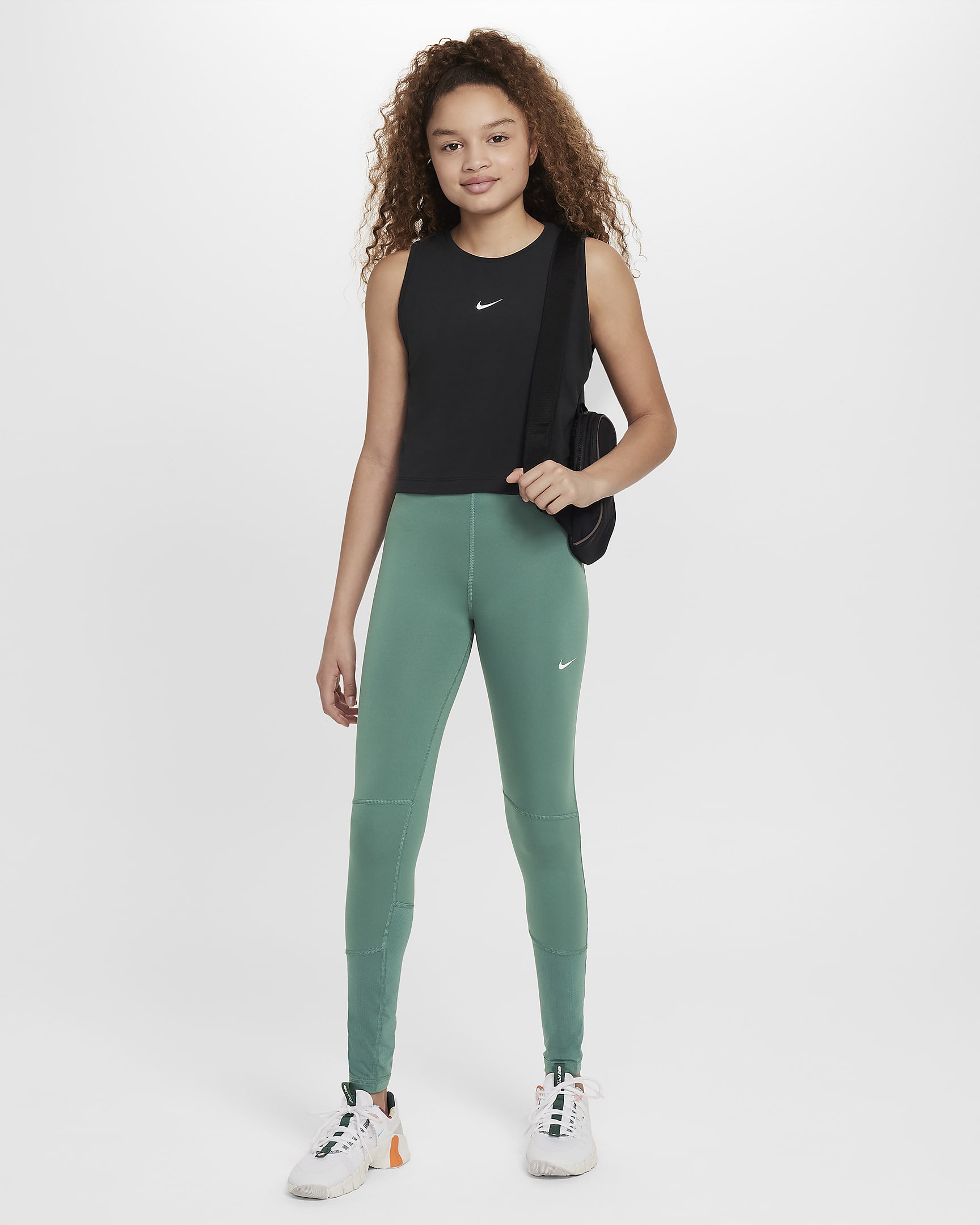 Canotta da training Dri-FIT Nike Pro – Bambina/Ragazza - Nero/Bianco