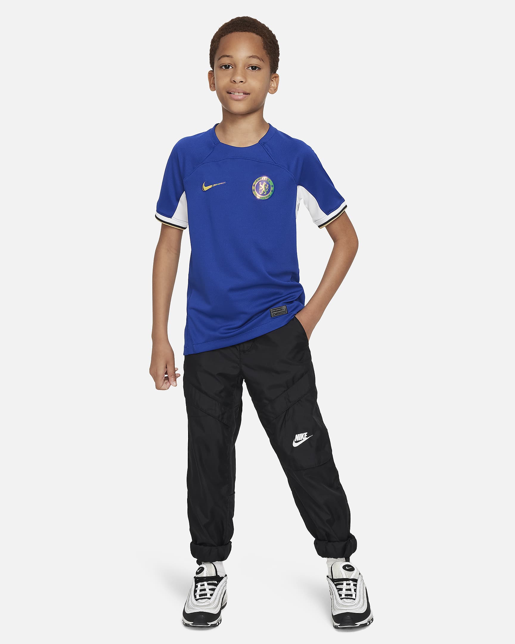 Chelsea FC 2023/24 Stadium Home Big Kids' Nike Dri-FIT Soccer Jersey ...