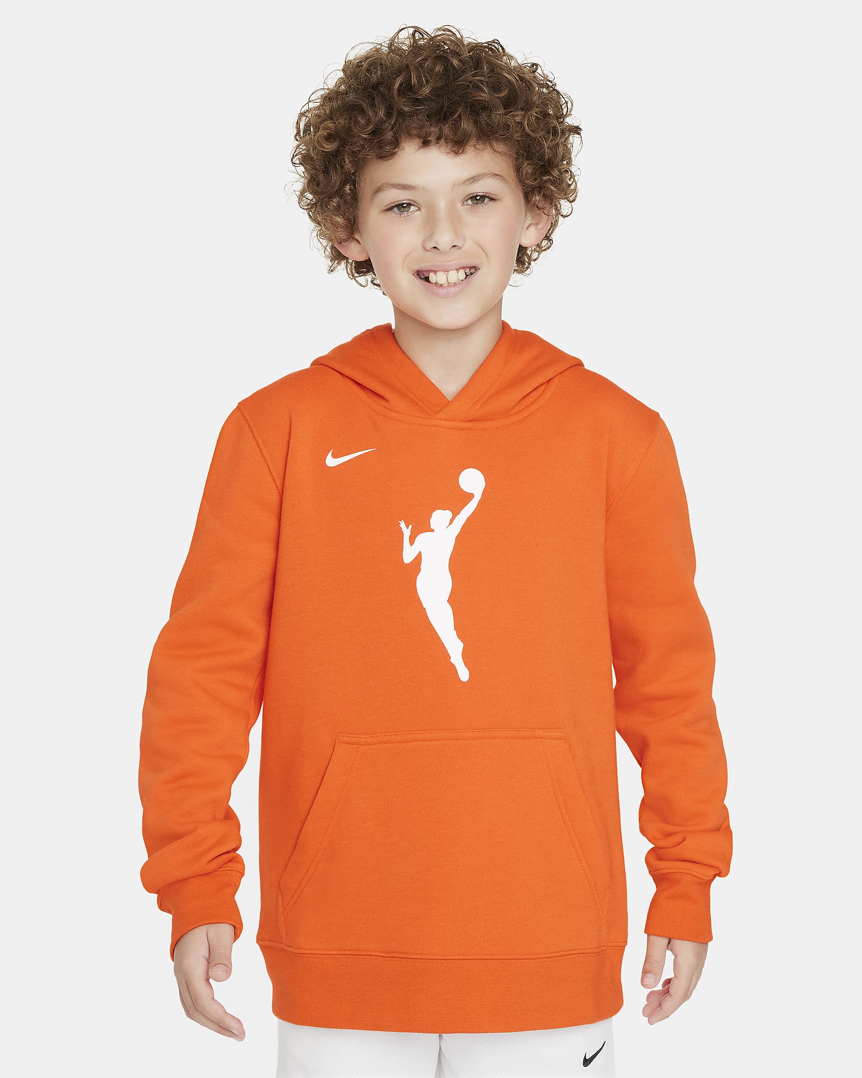 Team 13 Essential Older Kids' Nike WNBA Pullover Hoodie - Brilliant Orange