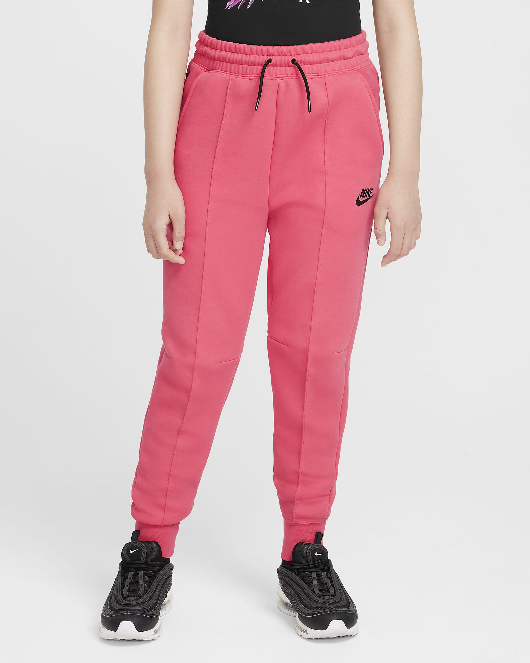 Nike Sportswear Tech Fleece Big Kids' (Girls') Joggers - Aster Pink/Black/Black