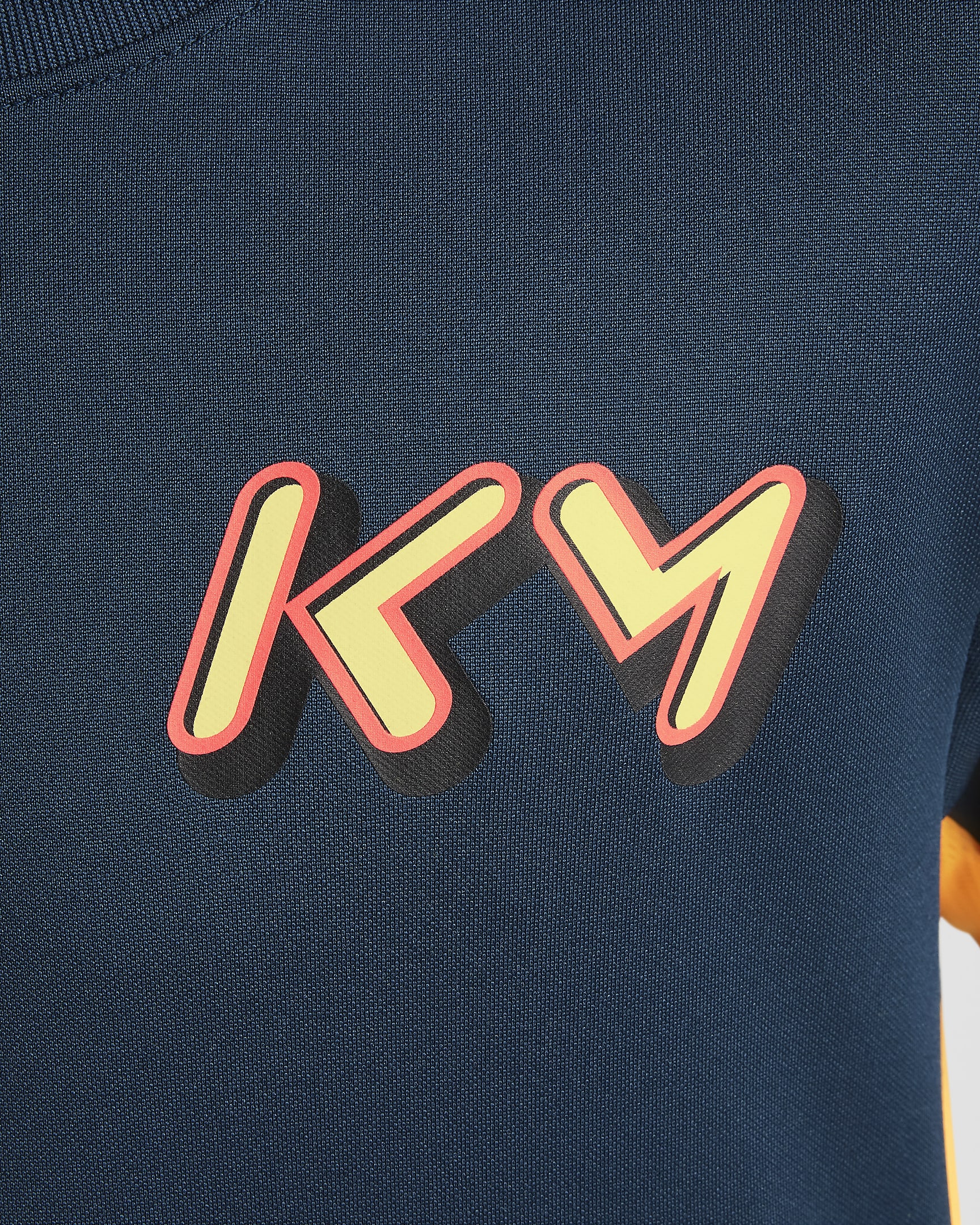 Kylian Mbappé 大童 Dri-FIT Academy23 足球上衣 - Armory Navy/Laser Orange