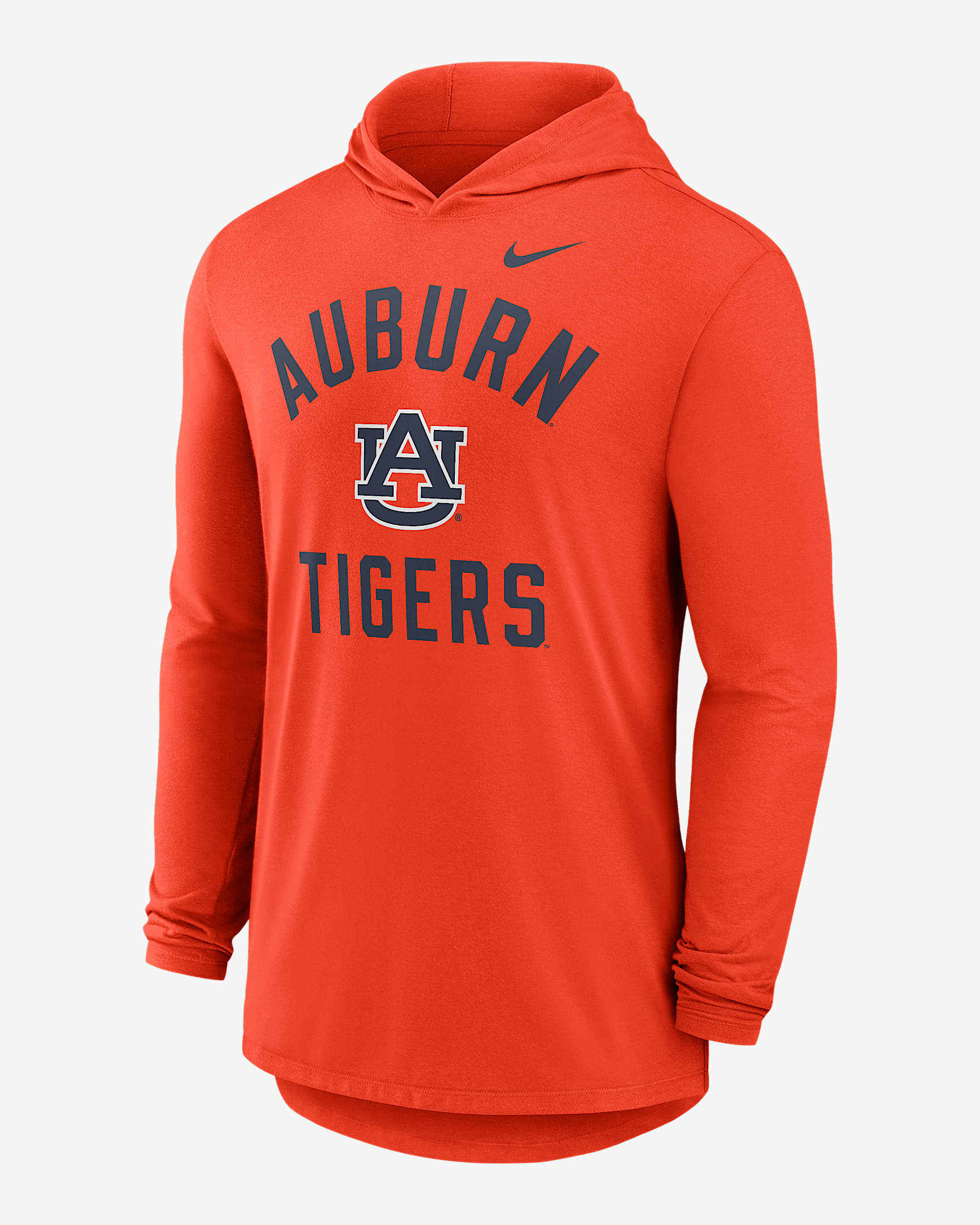 Auburn Campus Arch Men's Nike Dri-FIT College Long-Sleeve Hooded T-Shirt - Orange