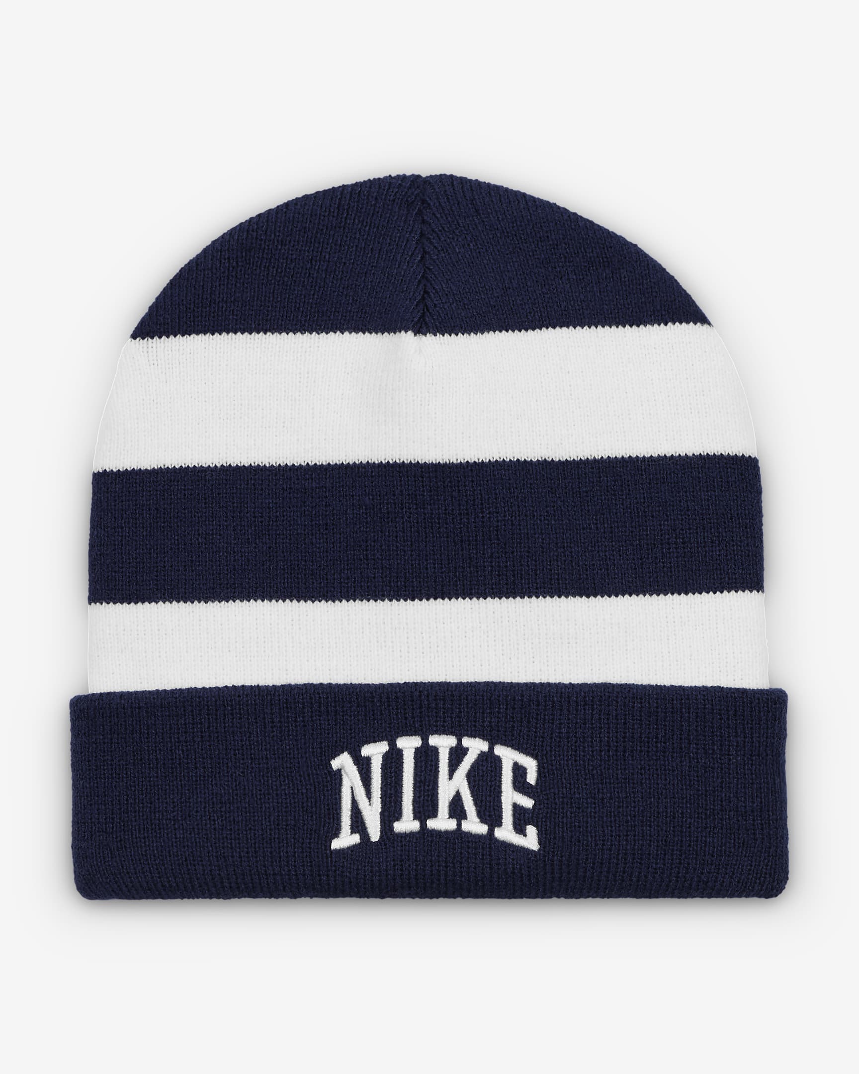 Nike Big Kids' Chunky Stripe Peak 2-Piece Beanie Set - Midnight Navy