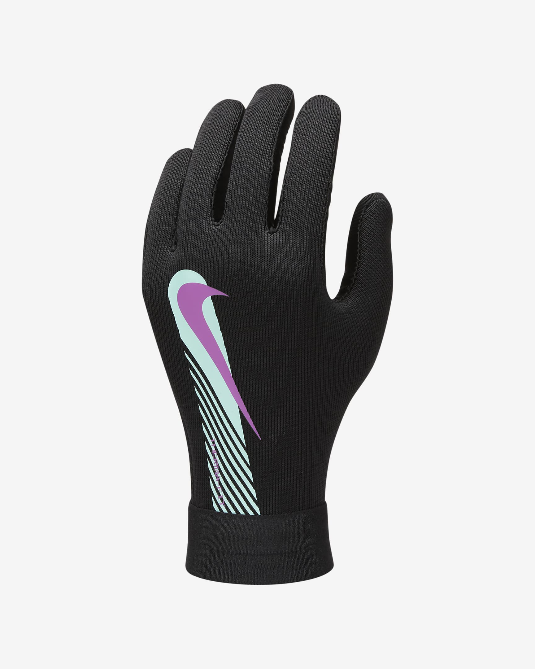 Nike Therma-FIT Academy Kids' Soccer Gloves - Black/Hyper Turquoise/Fuchsia Dream