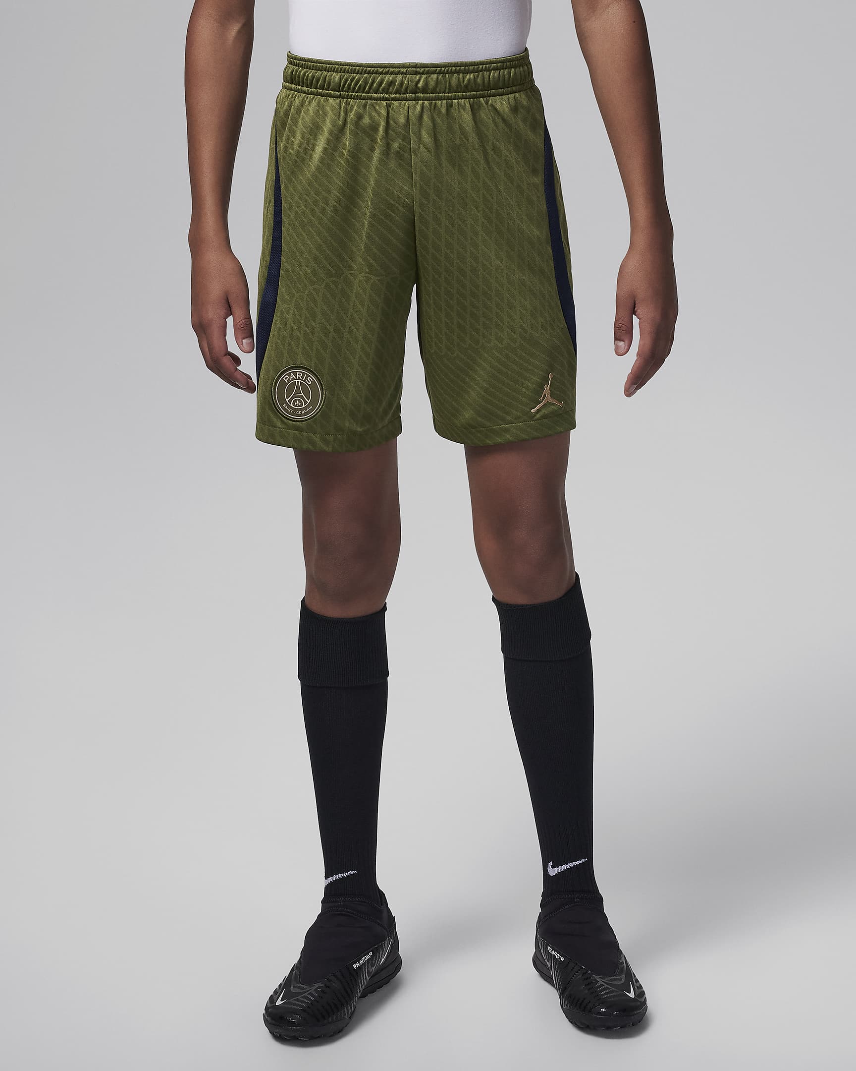 Paris Saint-Germain Strike Fourth Older Kids' Jordan Dri-FIT Football Shorts - Rough Green/Dark Obsidian/Hemp