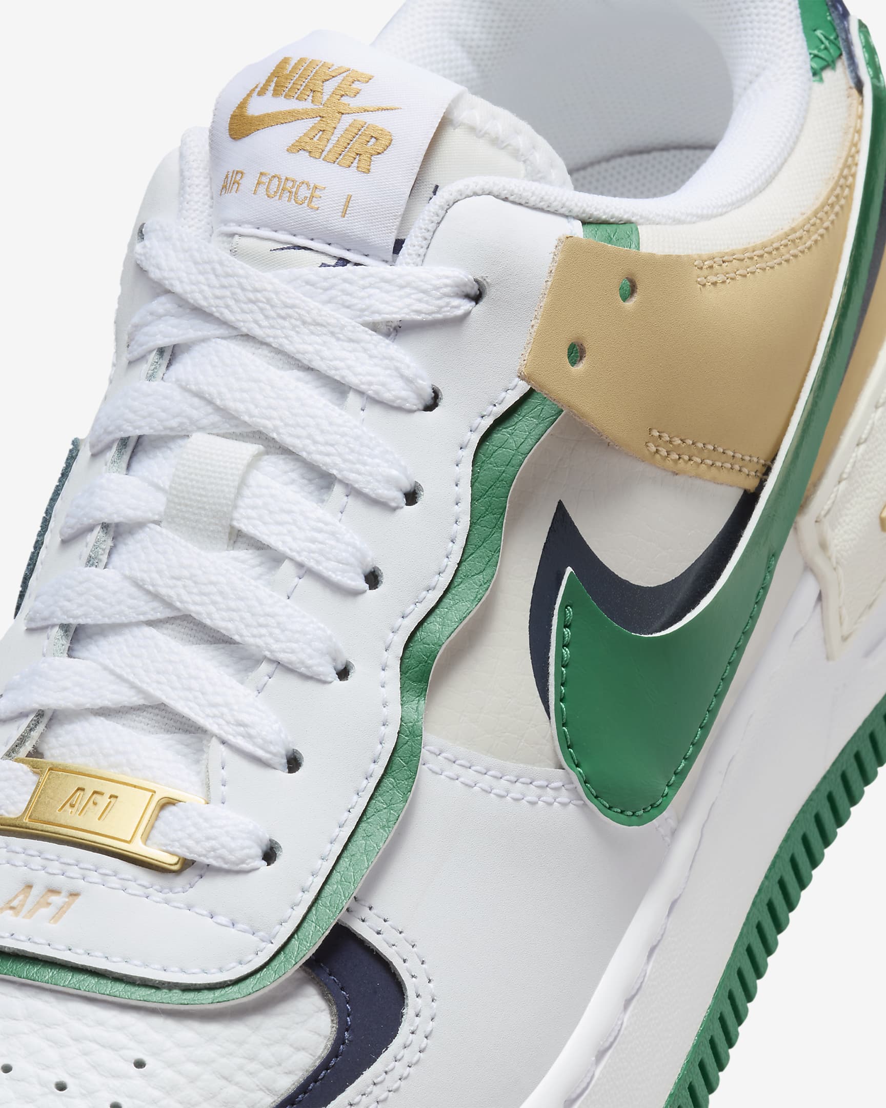 Nike Air Force 1 Shadow Women's Shoes - White/Malachite/Sesame/Midnight Navy