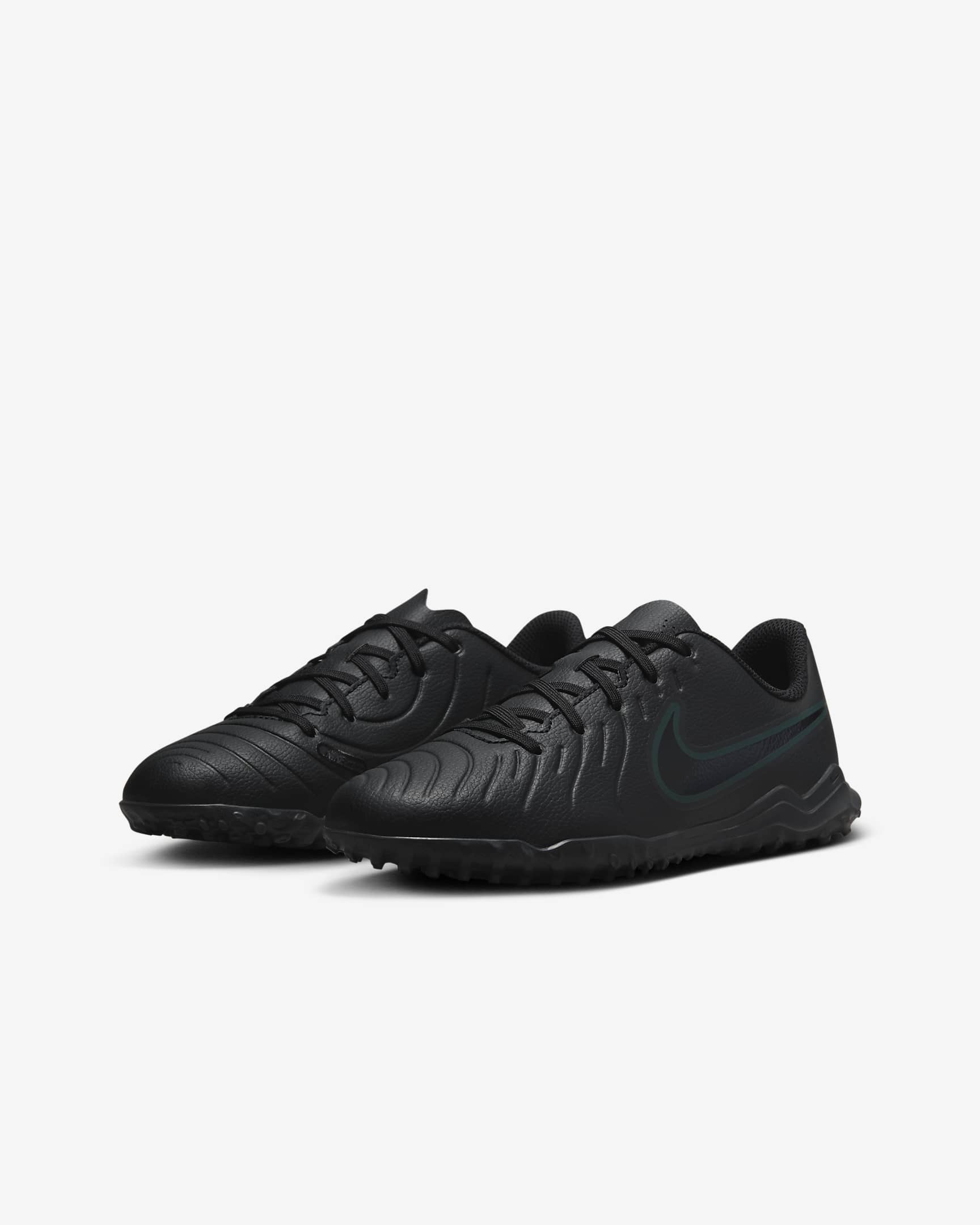 Sapatilhas de futebol de perfil baixo para relva Nike Jr. Tiempo Legend 10 Club para criança/Júnior - Preto/Deep Jungle/Preto