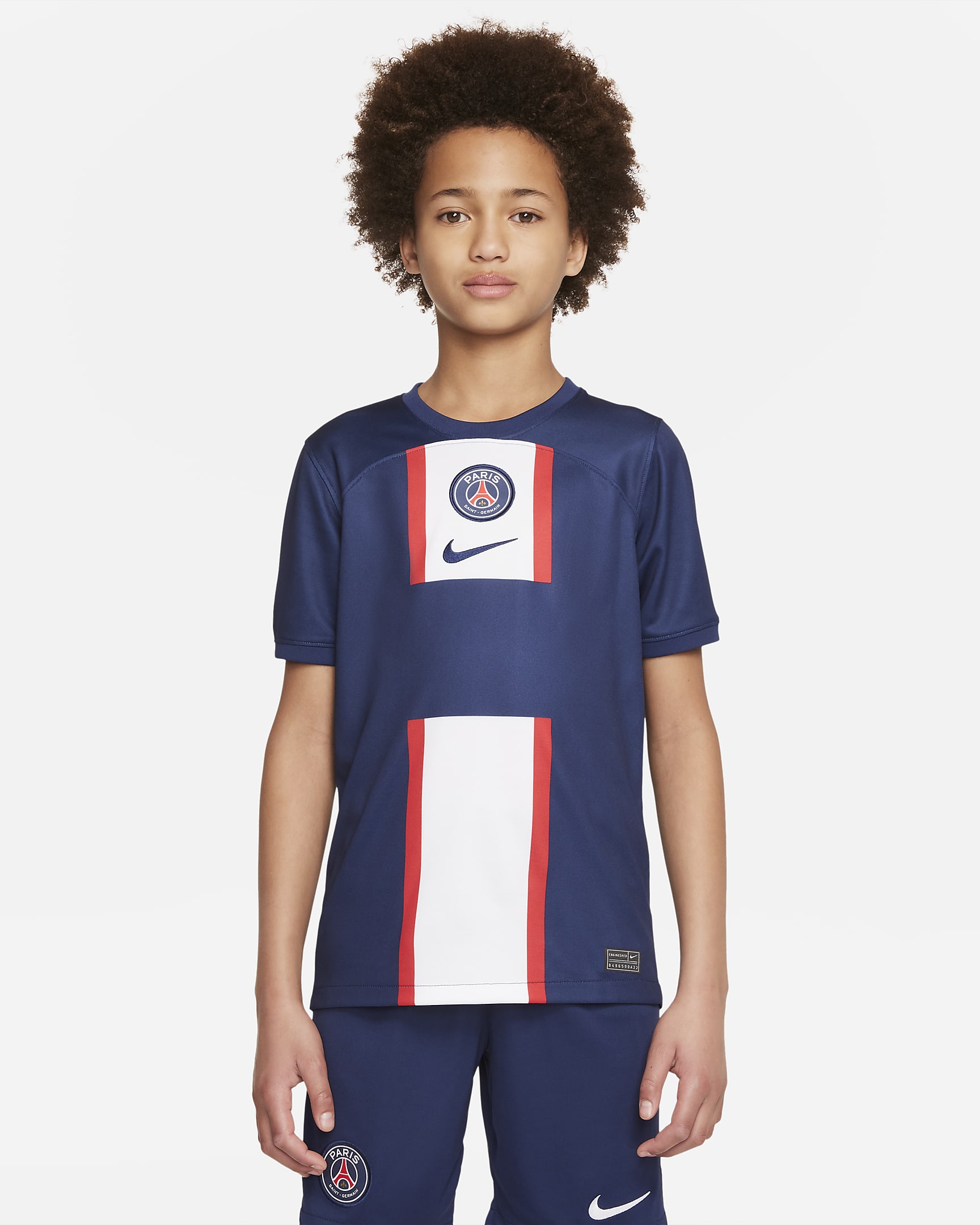 Paris Saint-Germain 2022/23 Stadium Home Older Kids' Nike Dri-FIT Football Shirt - Midnight Navy/White/Midnight Navy