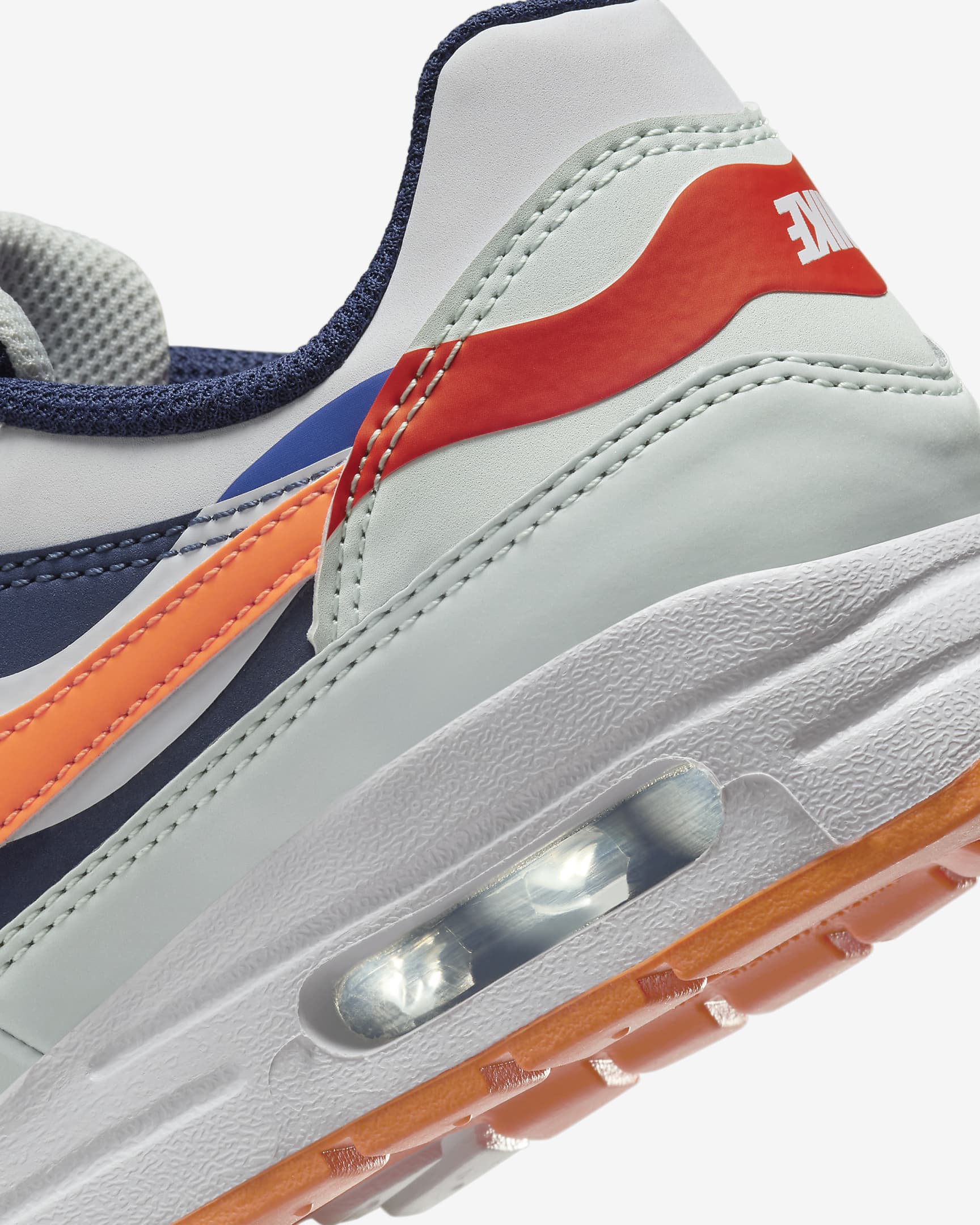 Nike Air Max 1 SE 大童鞋款 - Light Silver/Midnight Navy/Astronomy Blue/Total Orange