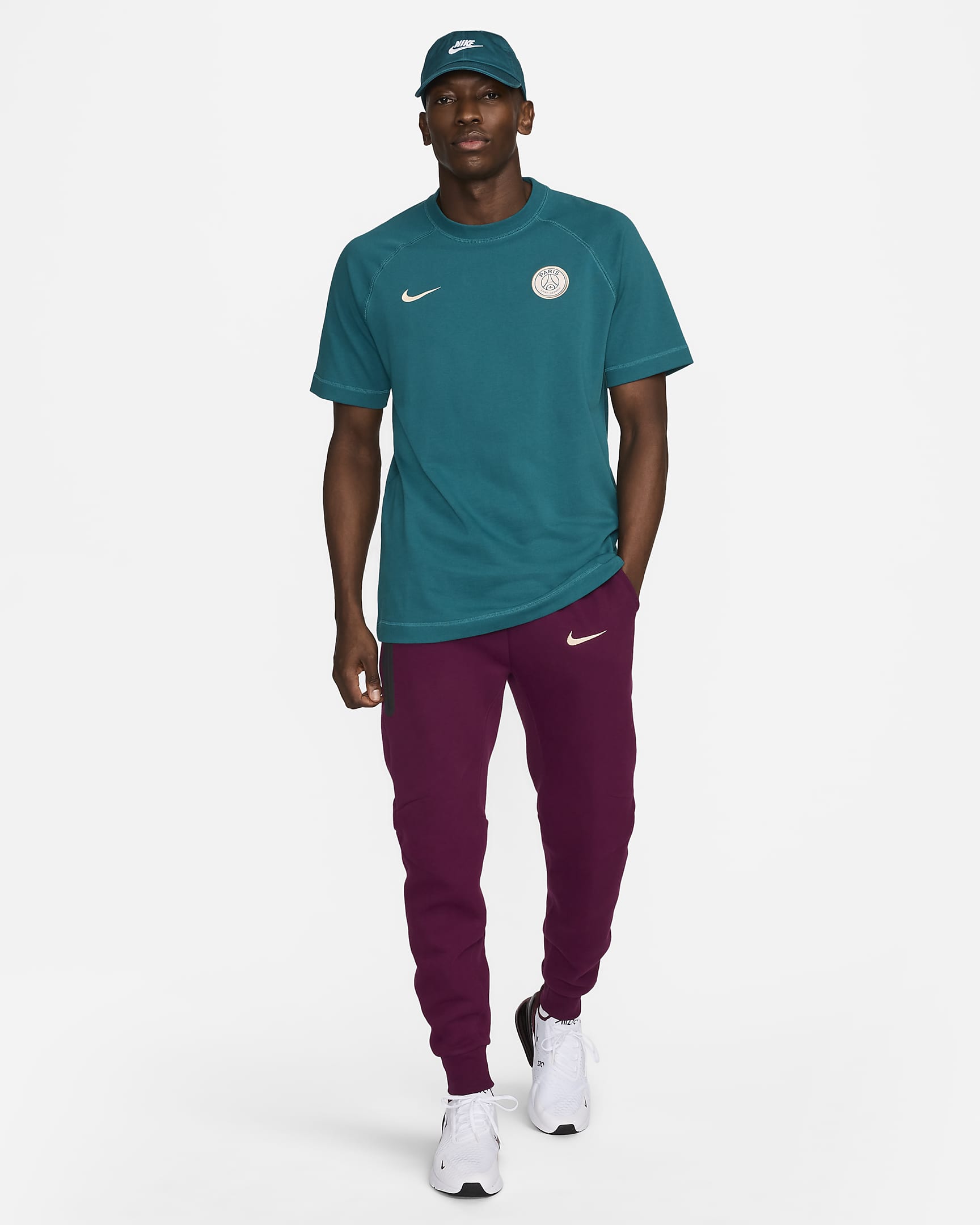 Paris Saint-Germain Travel Nike Kurzarm-Fußballoberteil - Geode Teal/Guava Ice