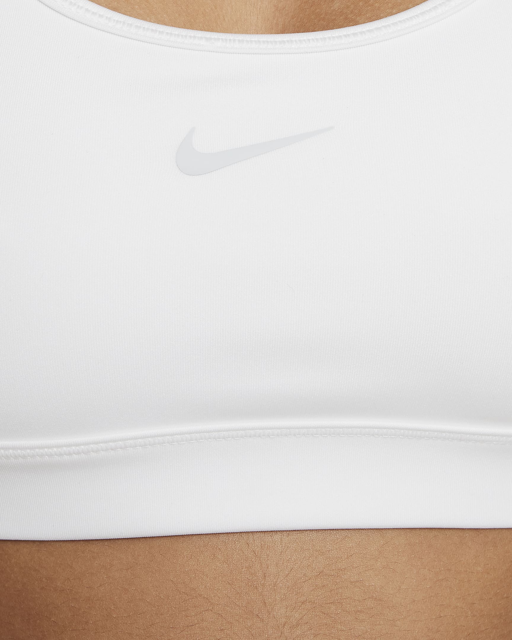 Sportovní podprsenka Nike Swoosh pro větší děti (dívky) - Bílá/Pure Platinum