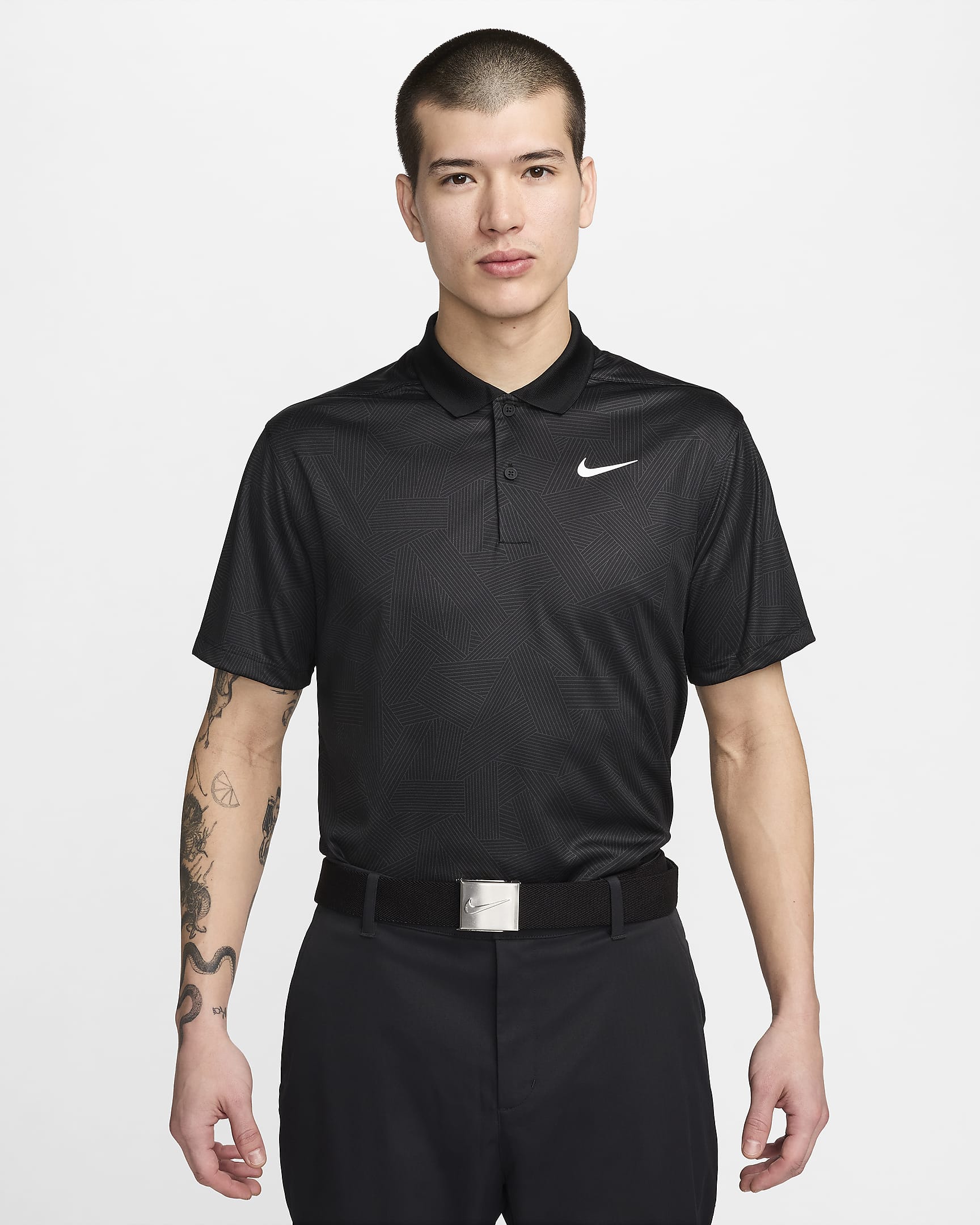 Nike Victory+ Men's Dri-FIT Golf Polo - Black/Black/White