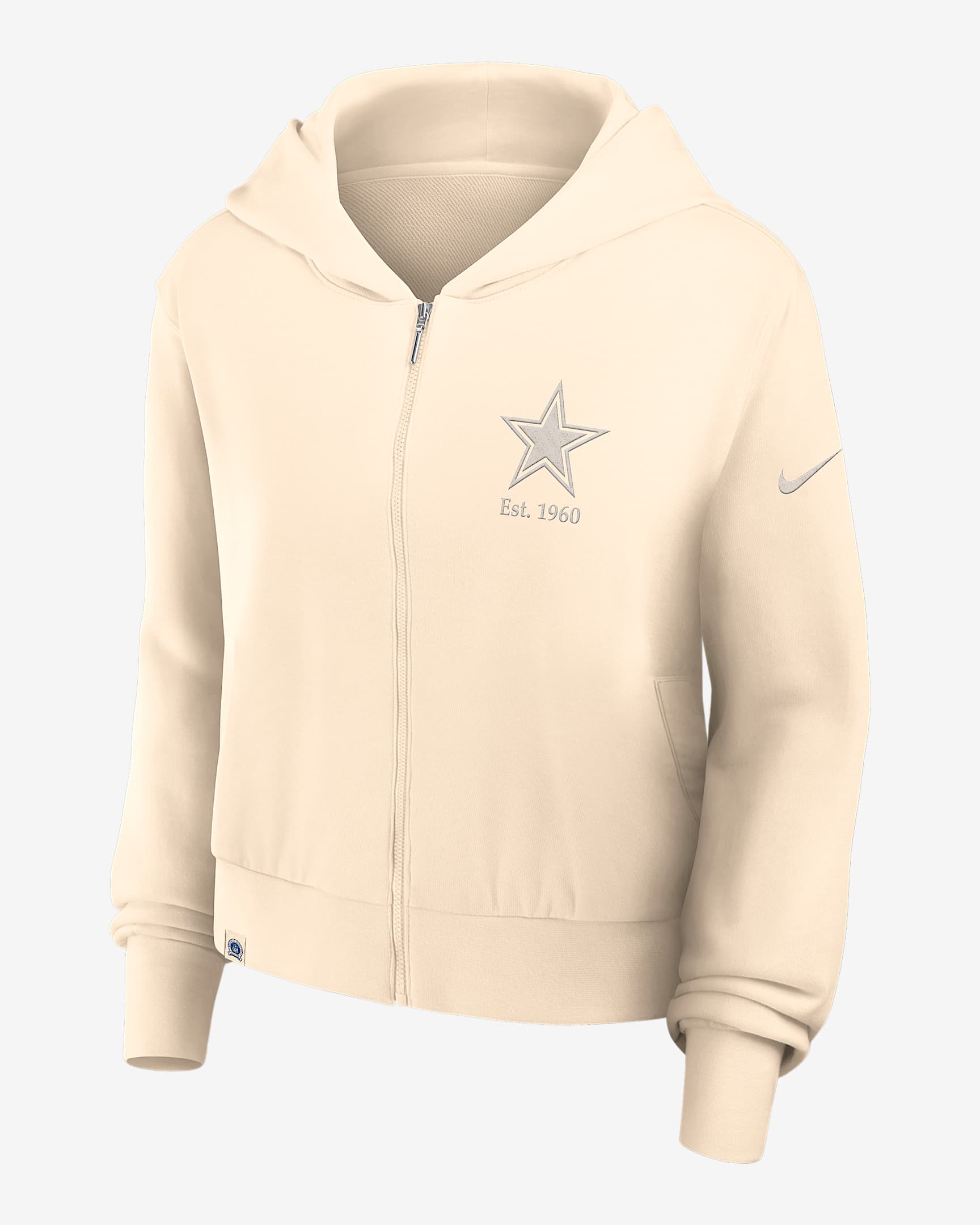 Dallas Cowboys Established Women’s Nike NFL Full-Zip Hoodie - Natural