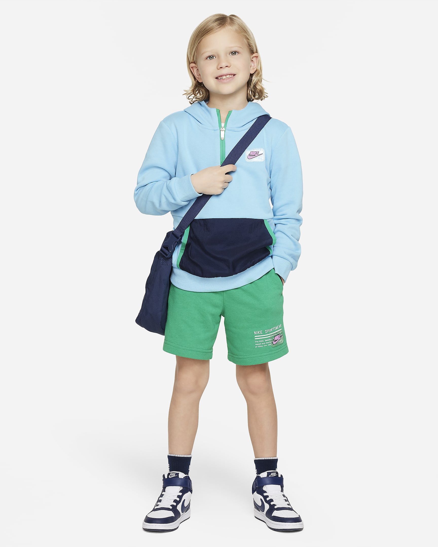 Nike Sportswear Paint Your Future Little Kids' French Terry Shorts - Stadium Green