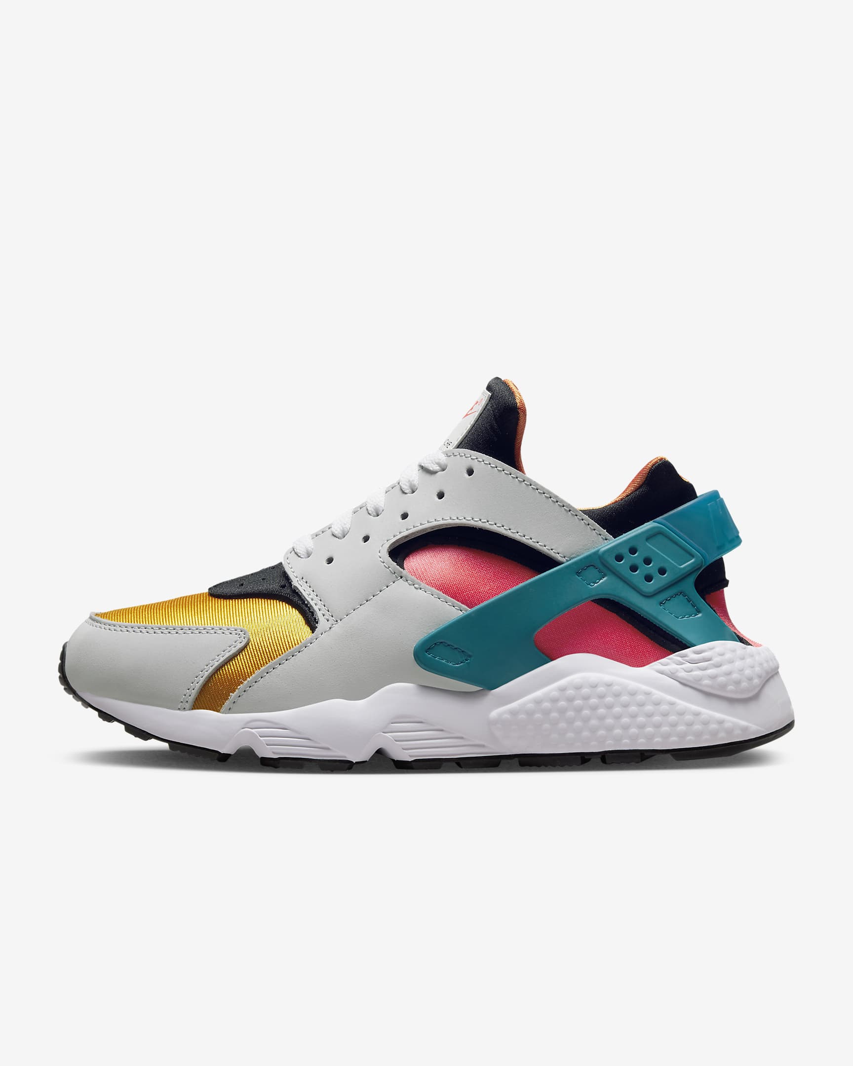 Calzado para hombre Nike Air Huarache - Platino puro/Abeto brillante/Negro/Carmesí brillante