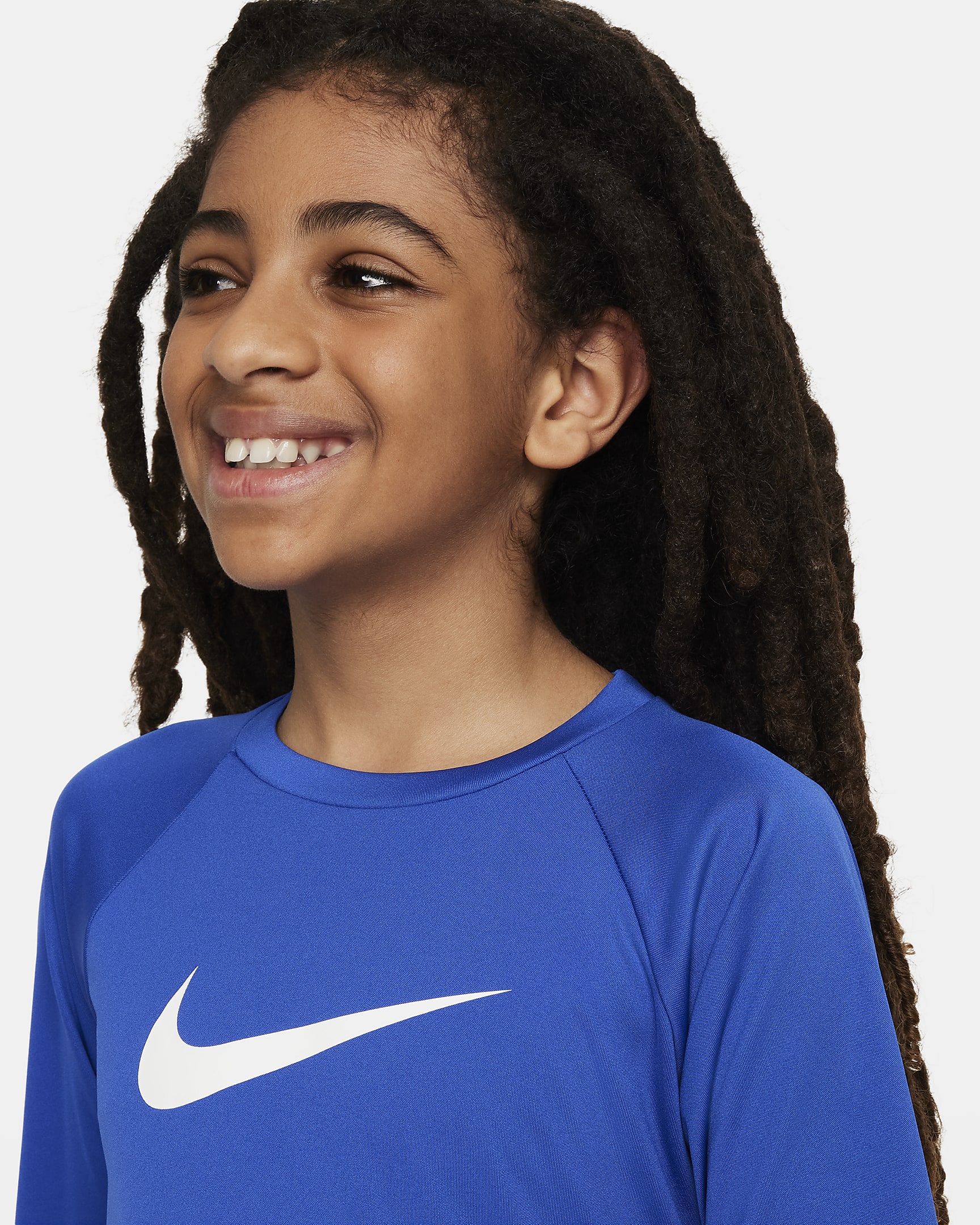 Playera de manga larga Hydroguard para niño talla grande Nike Swim - Royal juego