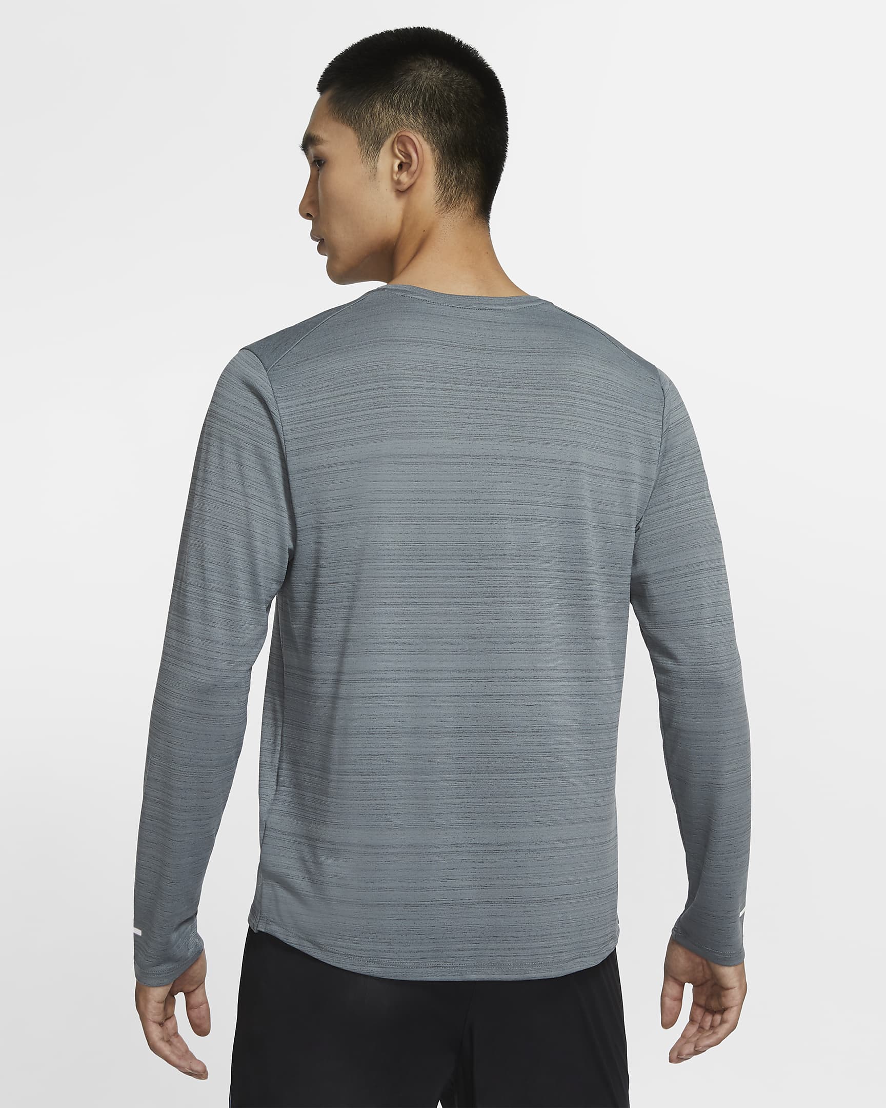 Nike Dri Fit Miler Mens Long Sleeve Running Top Nike Bg 