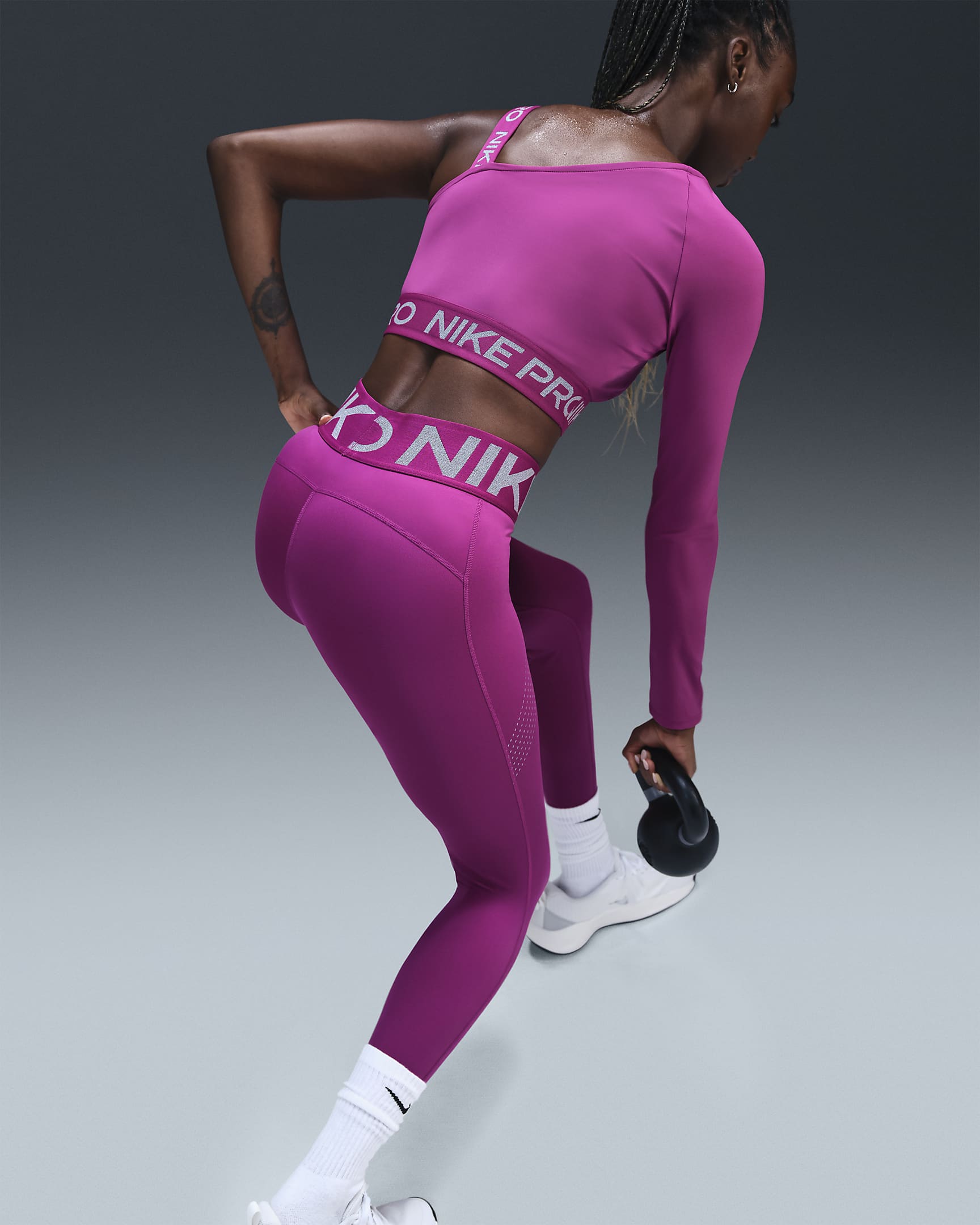 Damskie legginsy 7/8 z wysokim stanem Nike Pro Sculpt - Hot Fuchsia