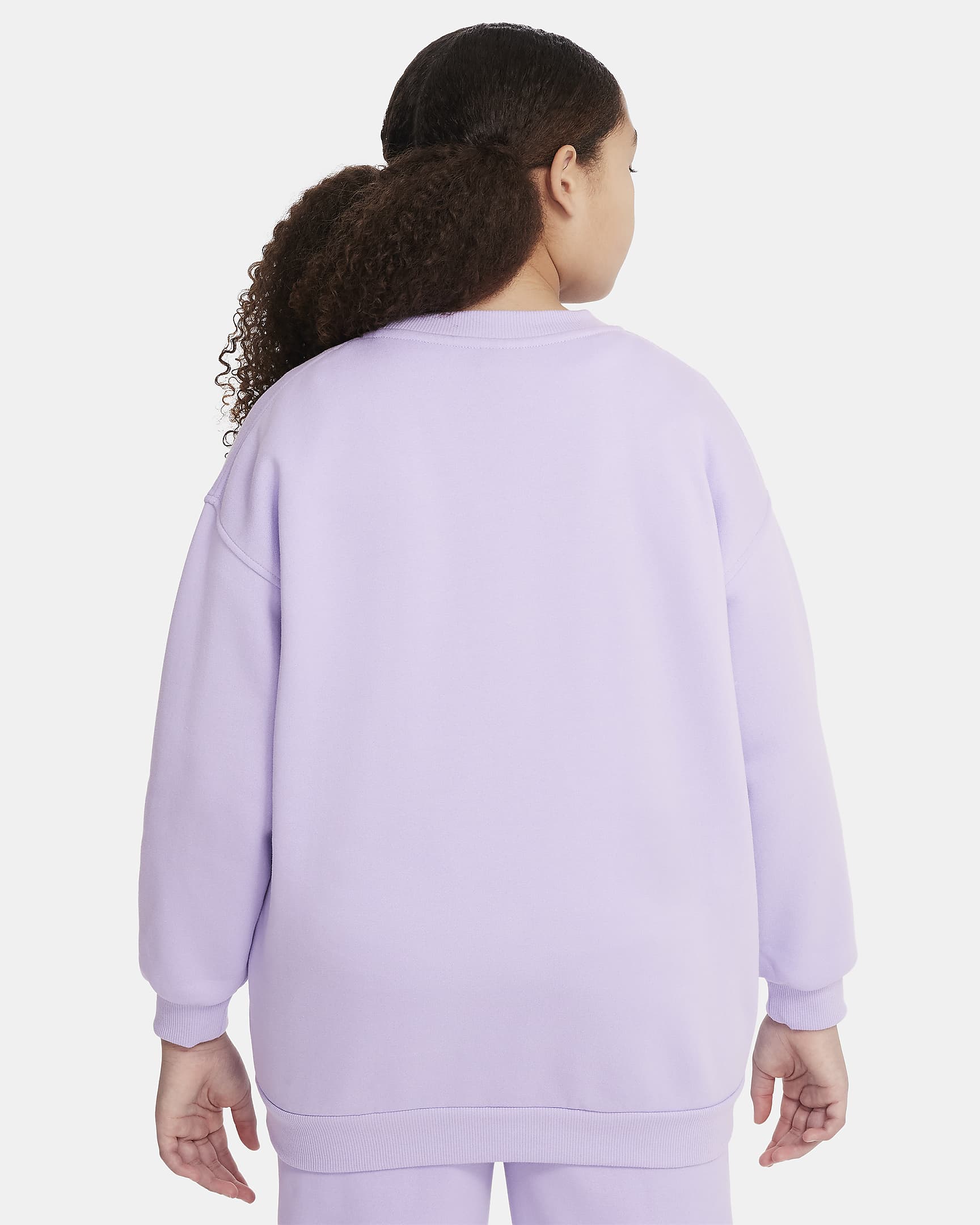 Nike Sportswear Club Fleece Big Kids' (Girls') Oversized Sweatshirt (Extended Size) - Hydrangeas/White