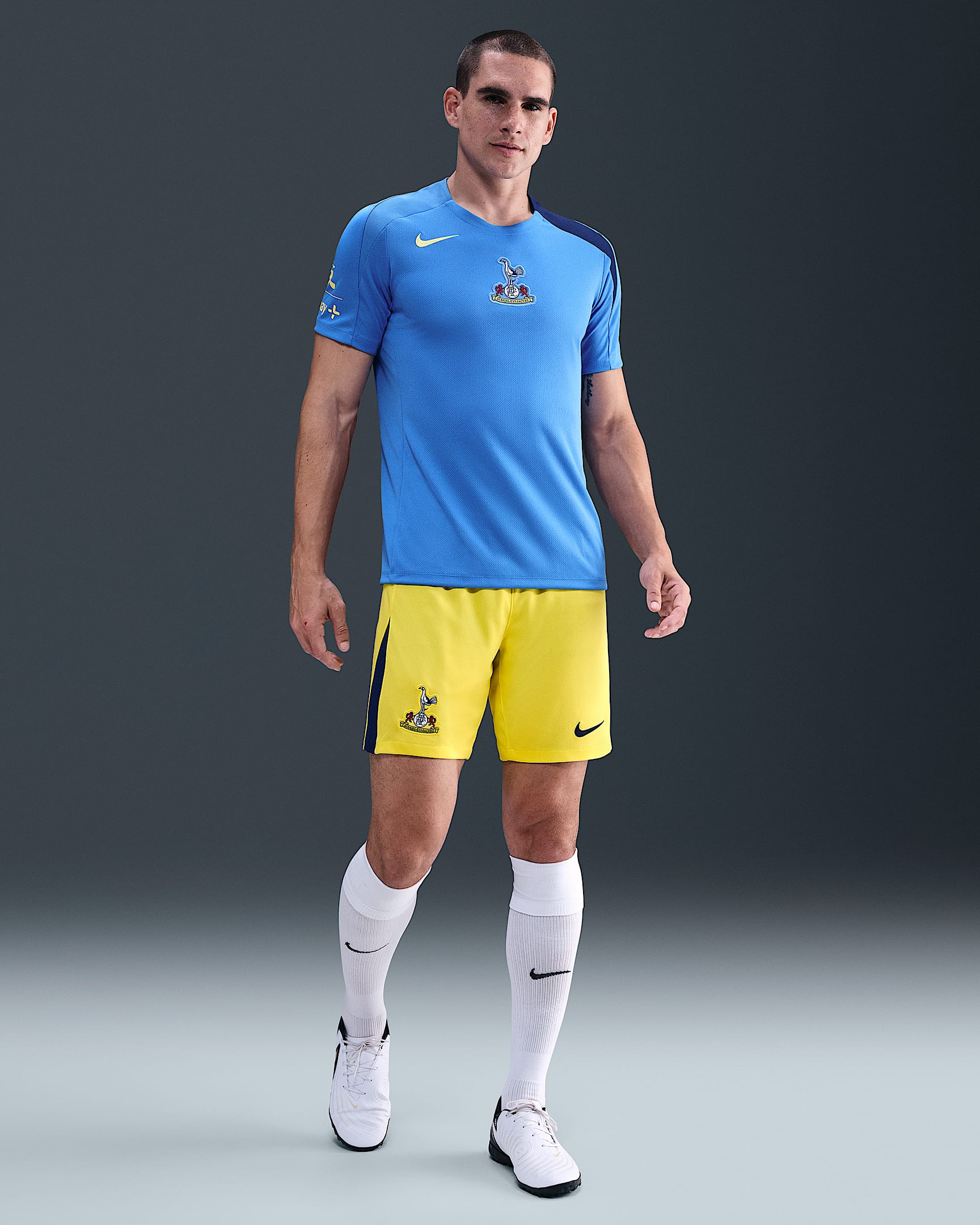 Tottenham Hotspur 2025/26 Stadium Third Men's Nike Dri-FIT Total 90 Football Replica Shorts - Dynamic Yellow/Blue Void/Blue Void