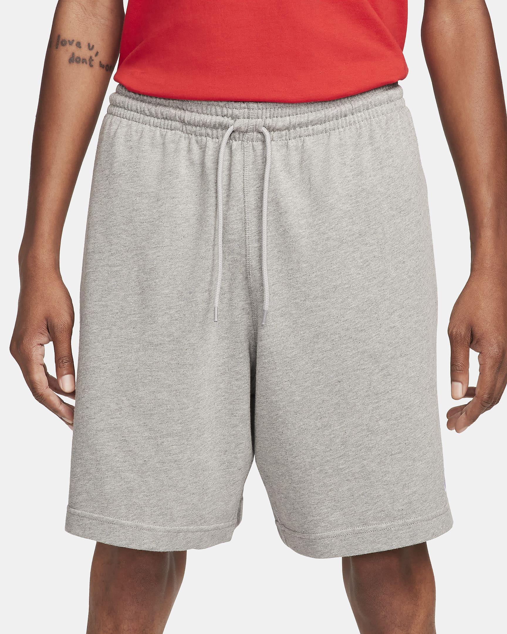 Nike Club Pantalón corto de tejido Knit - Hombre - Gris oscuro jaspeado/Blanco