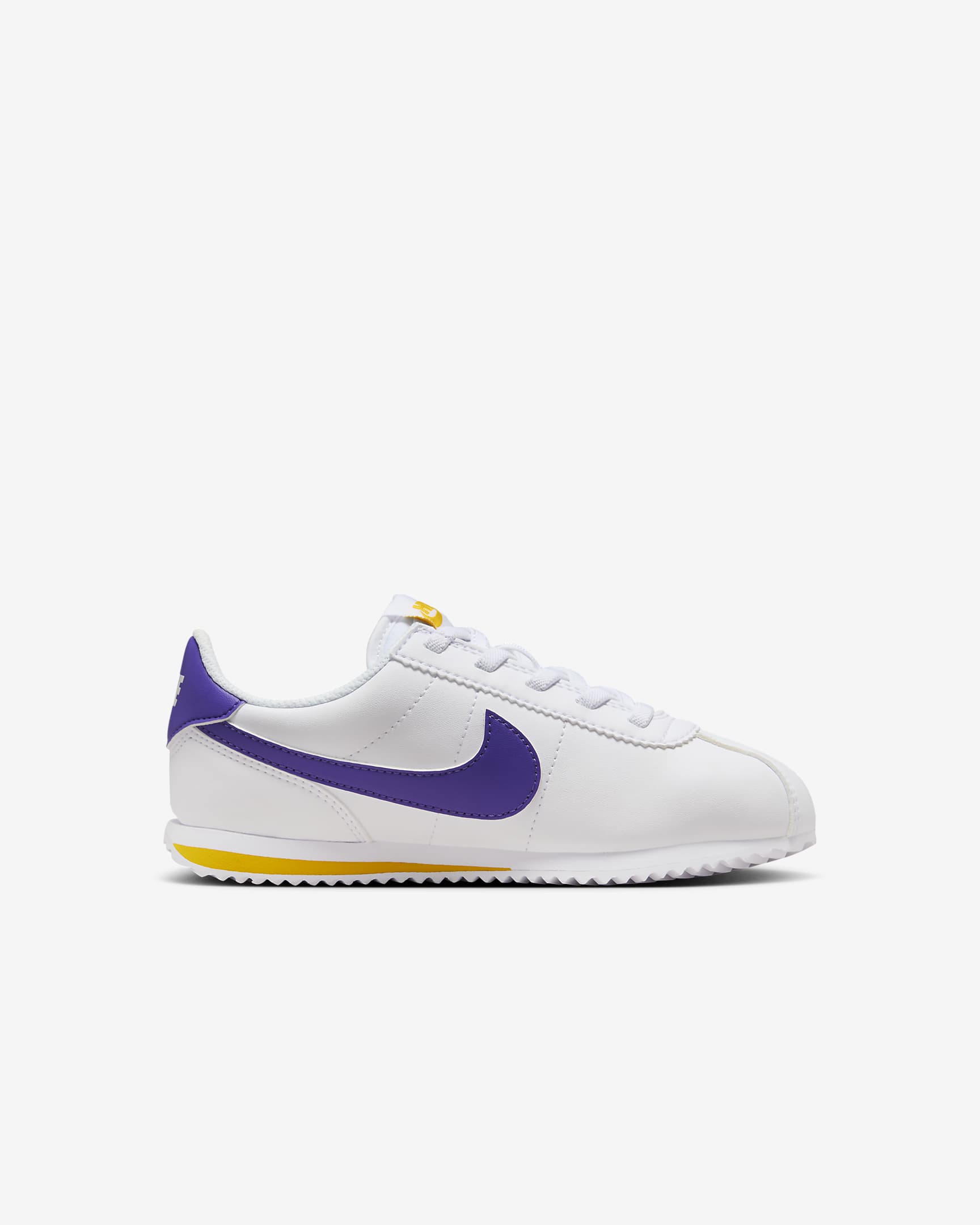 Nike Cortez EasyOn Little Kids' Shoes - White/Varsity Maize/Varsity Purple