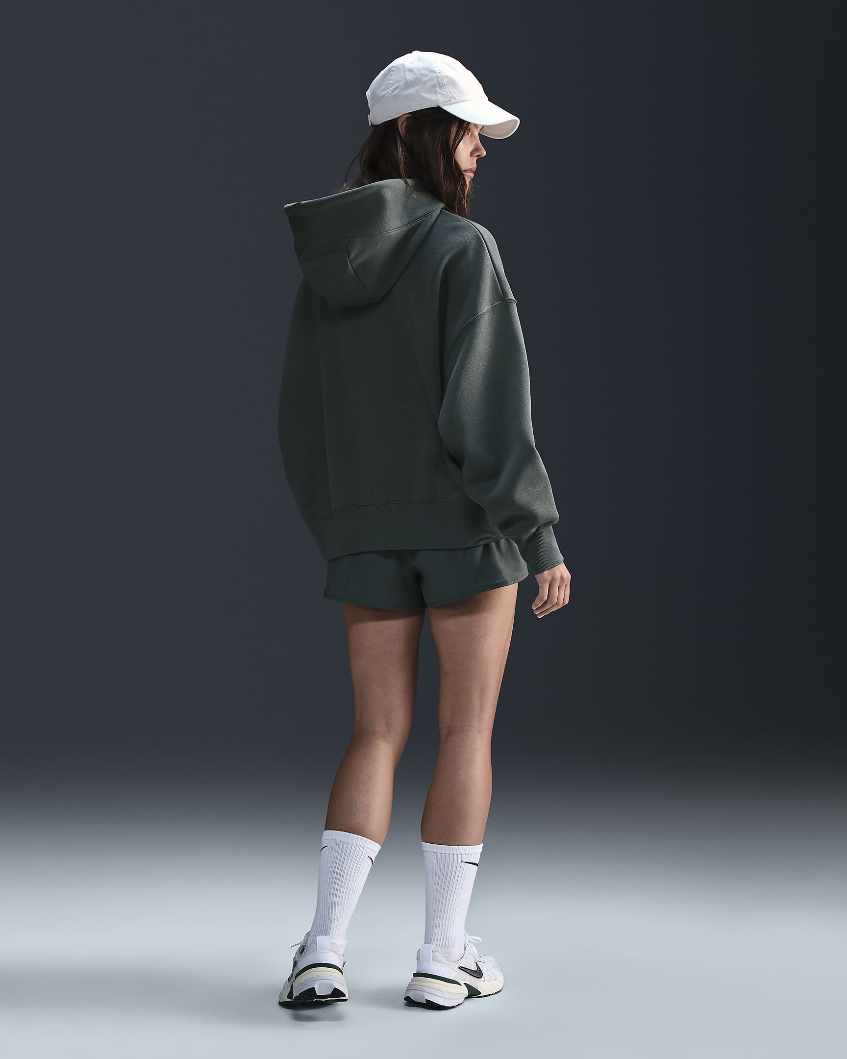 Nike Sportswear Phoenix Fleece Women's Over-Oversized Pullover Hoodie - Vintage Green/Sail