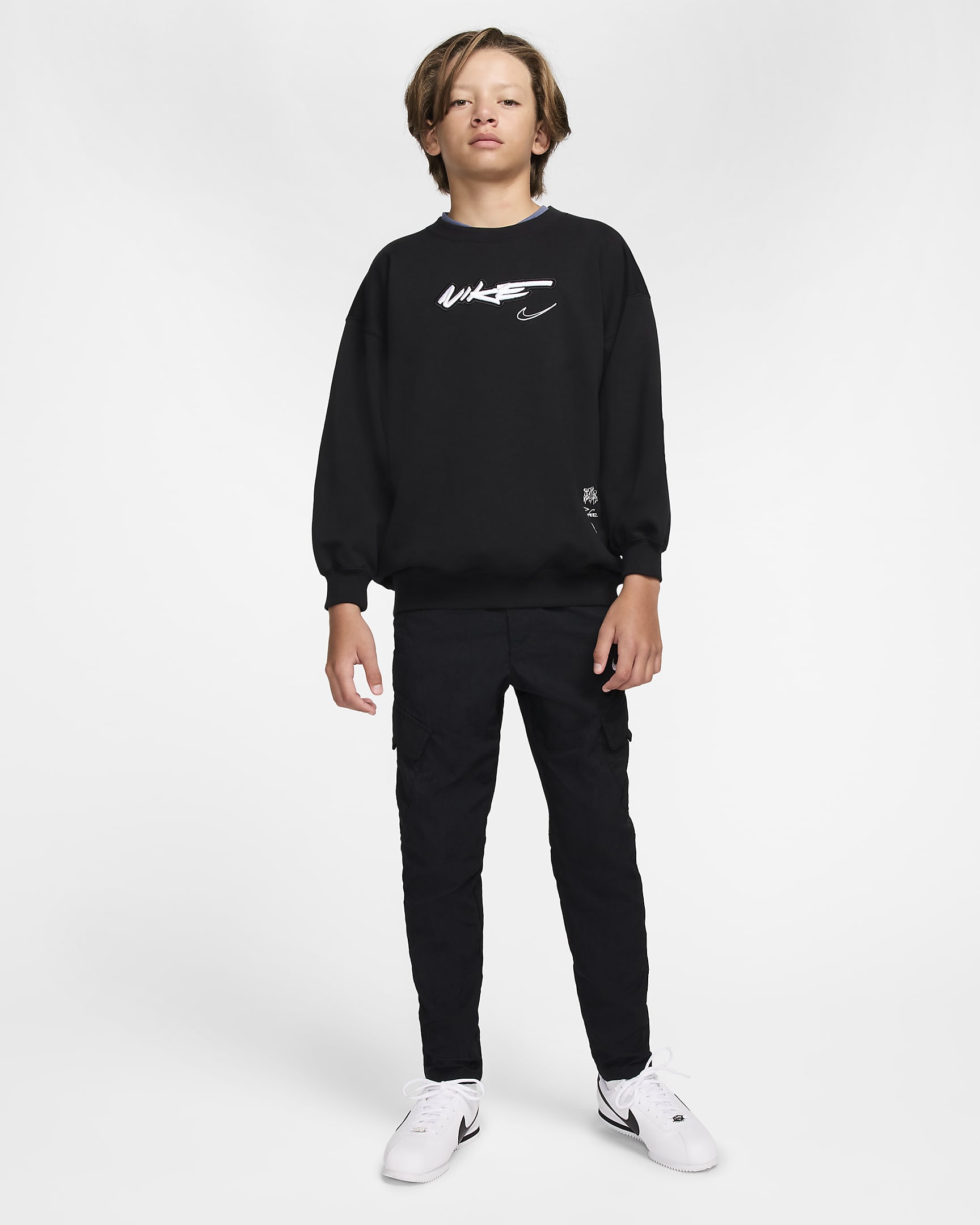 Nike Sportswear Breaking Older Kids' Fleece Top - Black