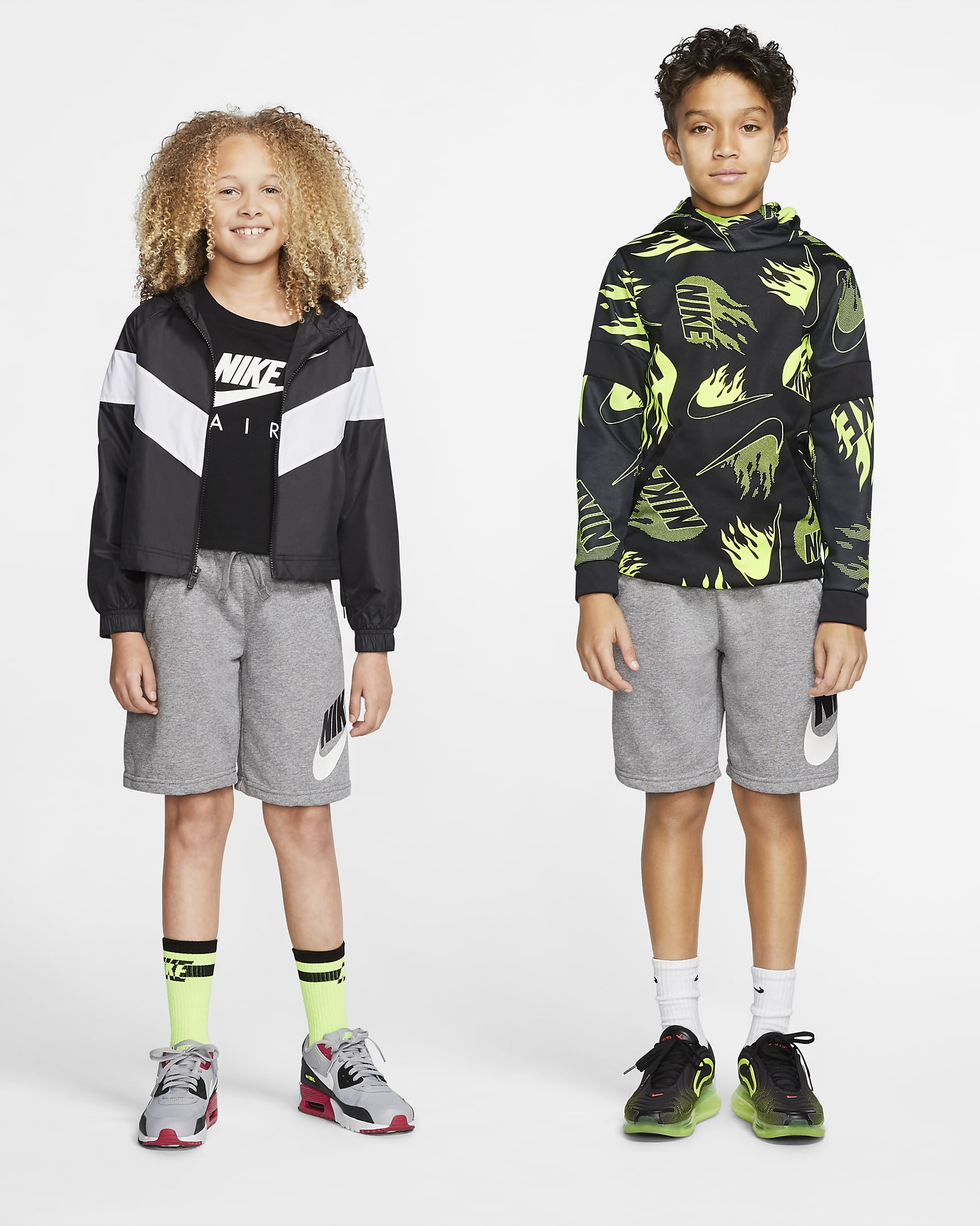 Nike Sportswear Club Fleece Big Kids’ Shorts - Carbon Heather/Smoke Grey