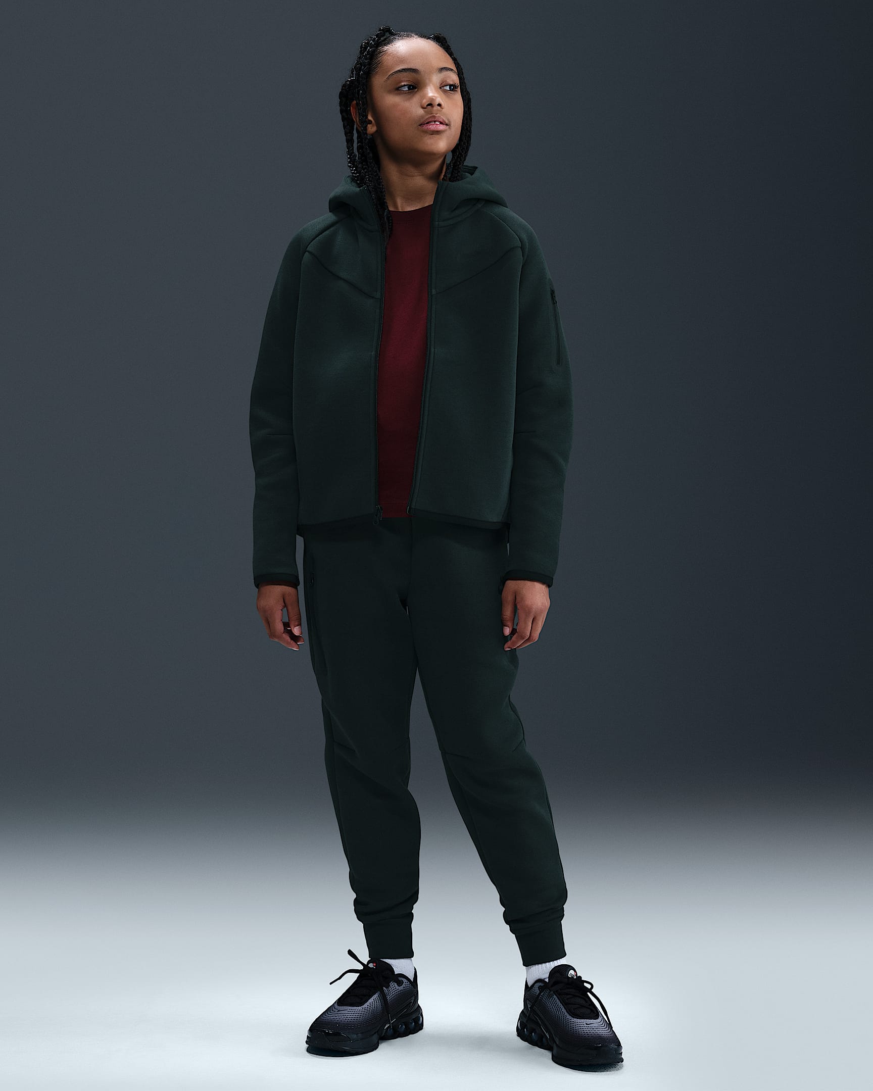 Pantaloni jogger Nike Sportswear Tech Fleece – Bambina/Ragazza - Seaweed/Nero/Nero