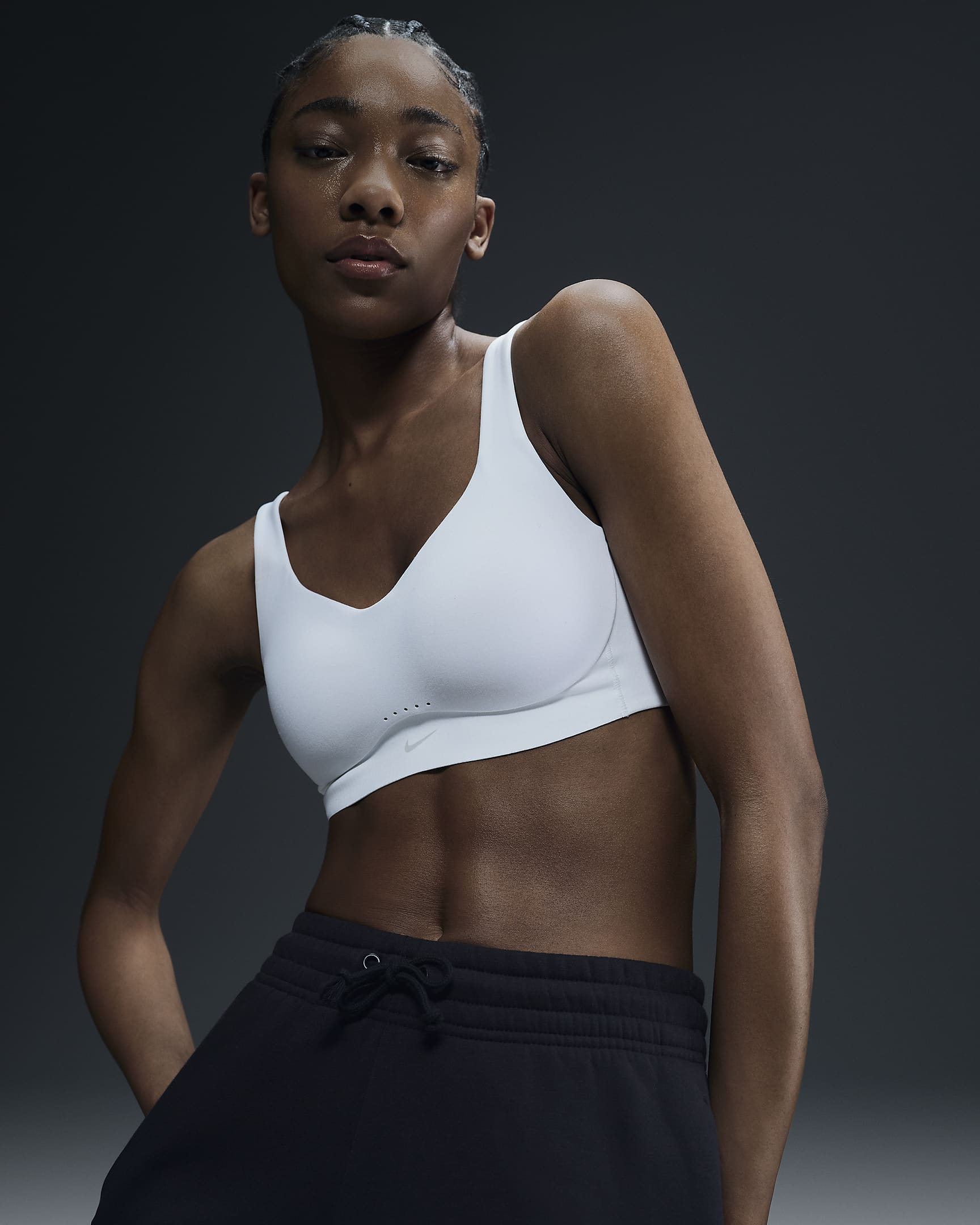 Nike Alate High Support Women's Padded Convertible Sports Bra - White/Cool Grey