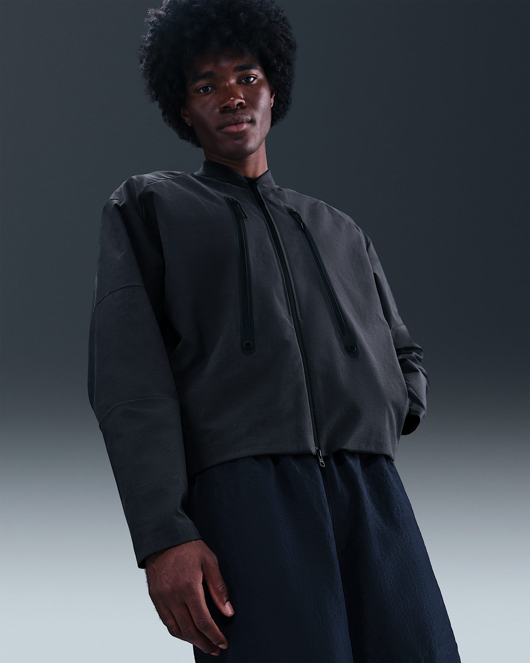 Nike Tech Men's Dri-FIT Shori Bomber Jacket - Anthracite/Black