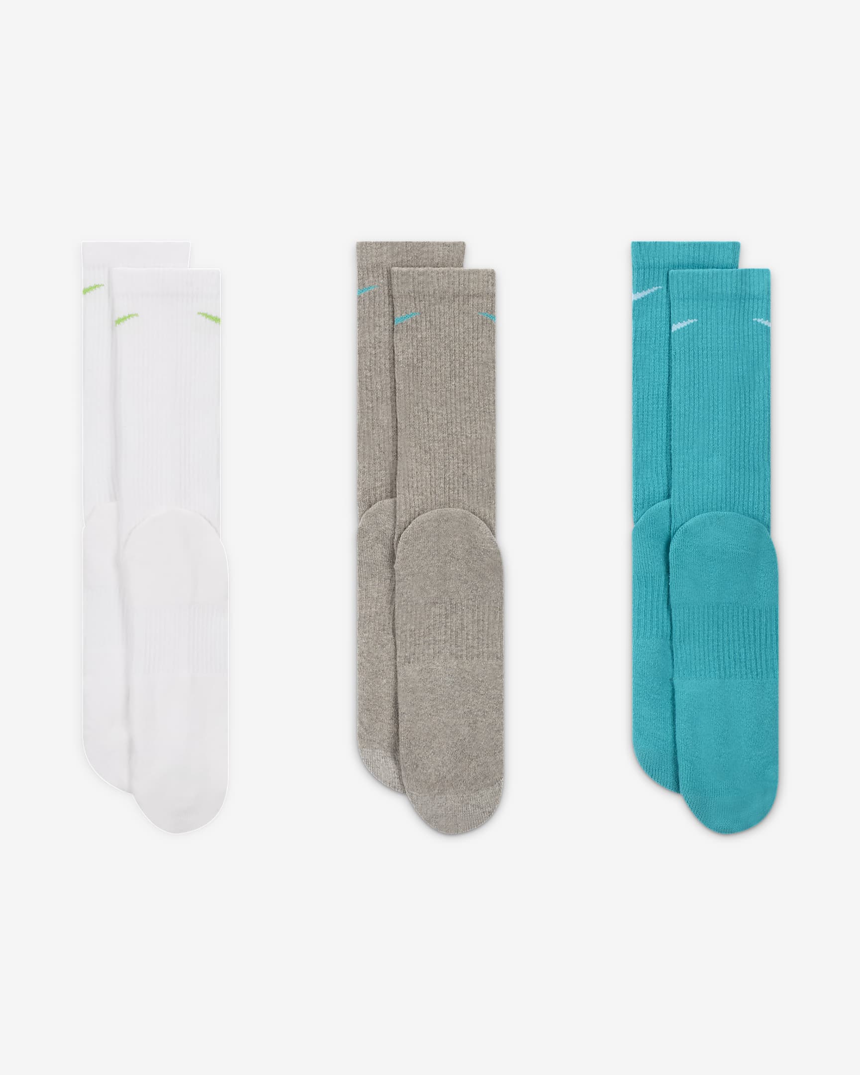 Nike Everyday Plus Cushioned Training Crew Socks (3 Pairs) - Multi-Colour