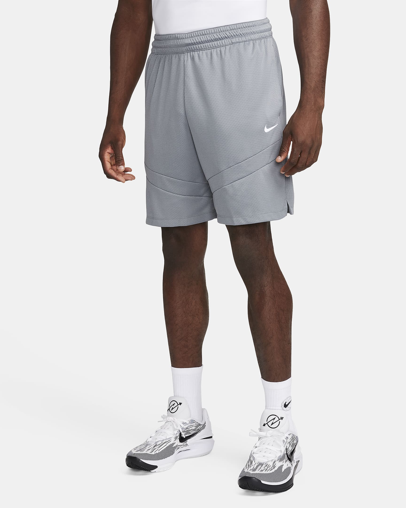 Shorts de básquetbol de 20 cm Dri-FIT para hombre Nike Icon - Gris azulado/Gris azulado/Gris azulado/Blanco