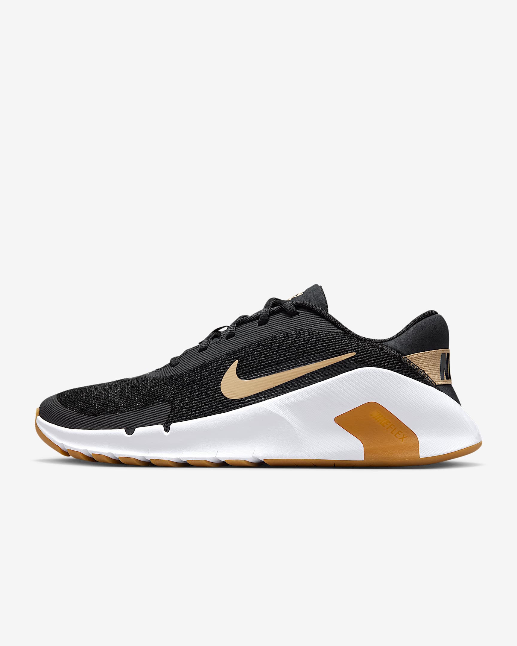 Nike Flex Train Men's Workout Shoes - Black/White/Parachute Beige