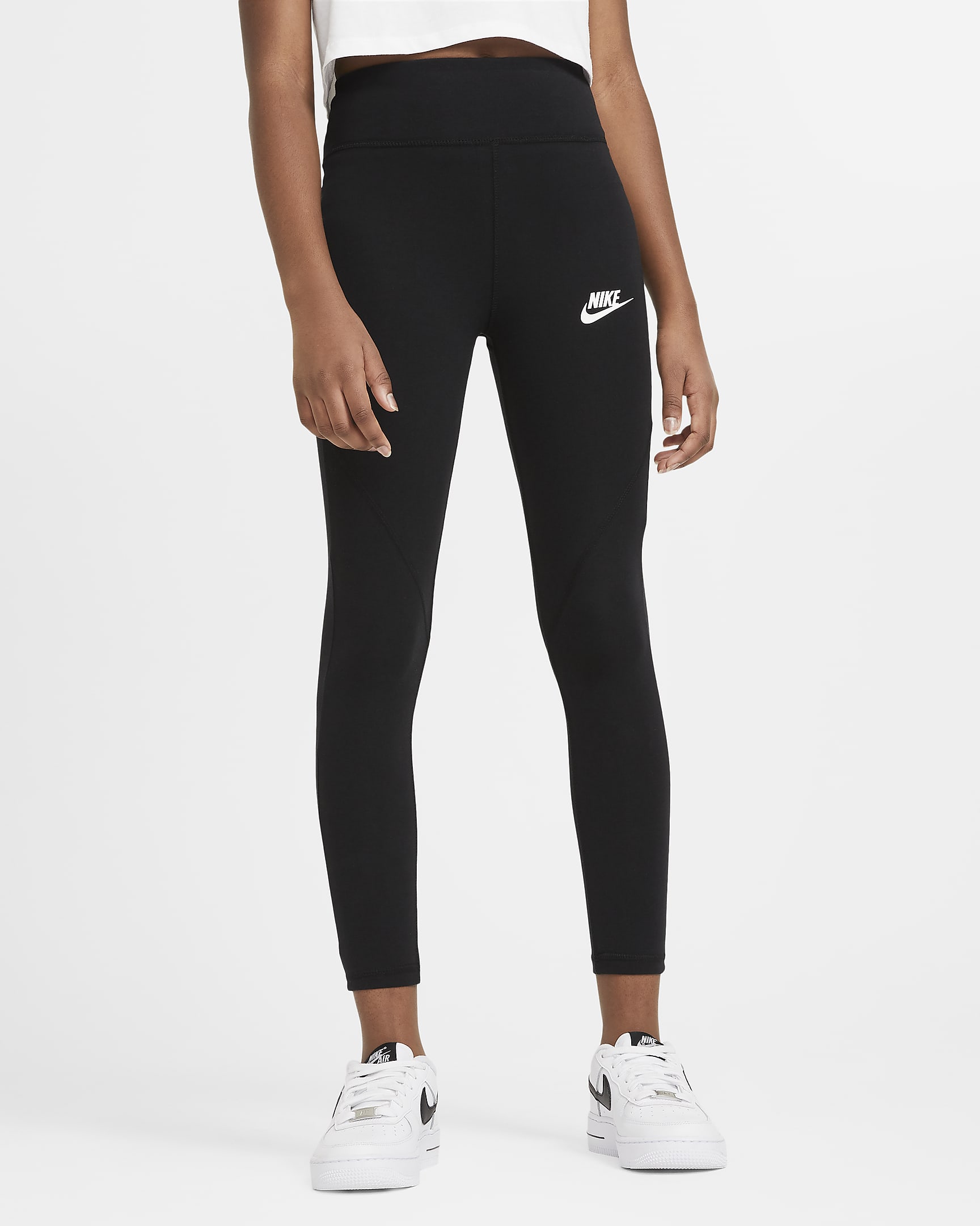 Legging taille haute Nike Sportswear Favorites pour Fille plus âgée - Noir/Blanc