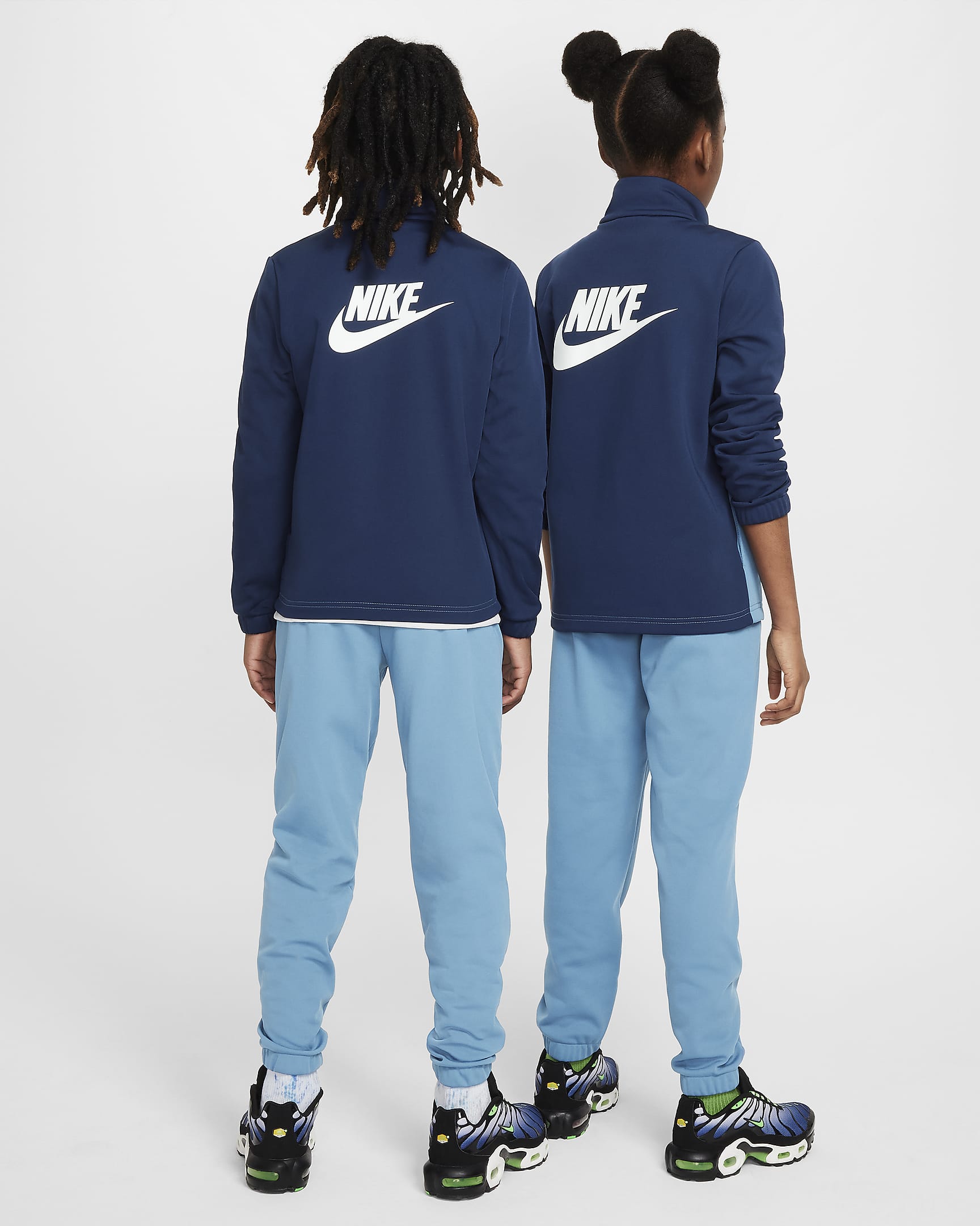 Nike Sportswear tracksuit til store barn - Aegean Storm/Midnight Navy/Hvit