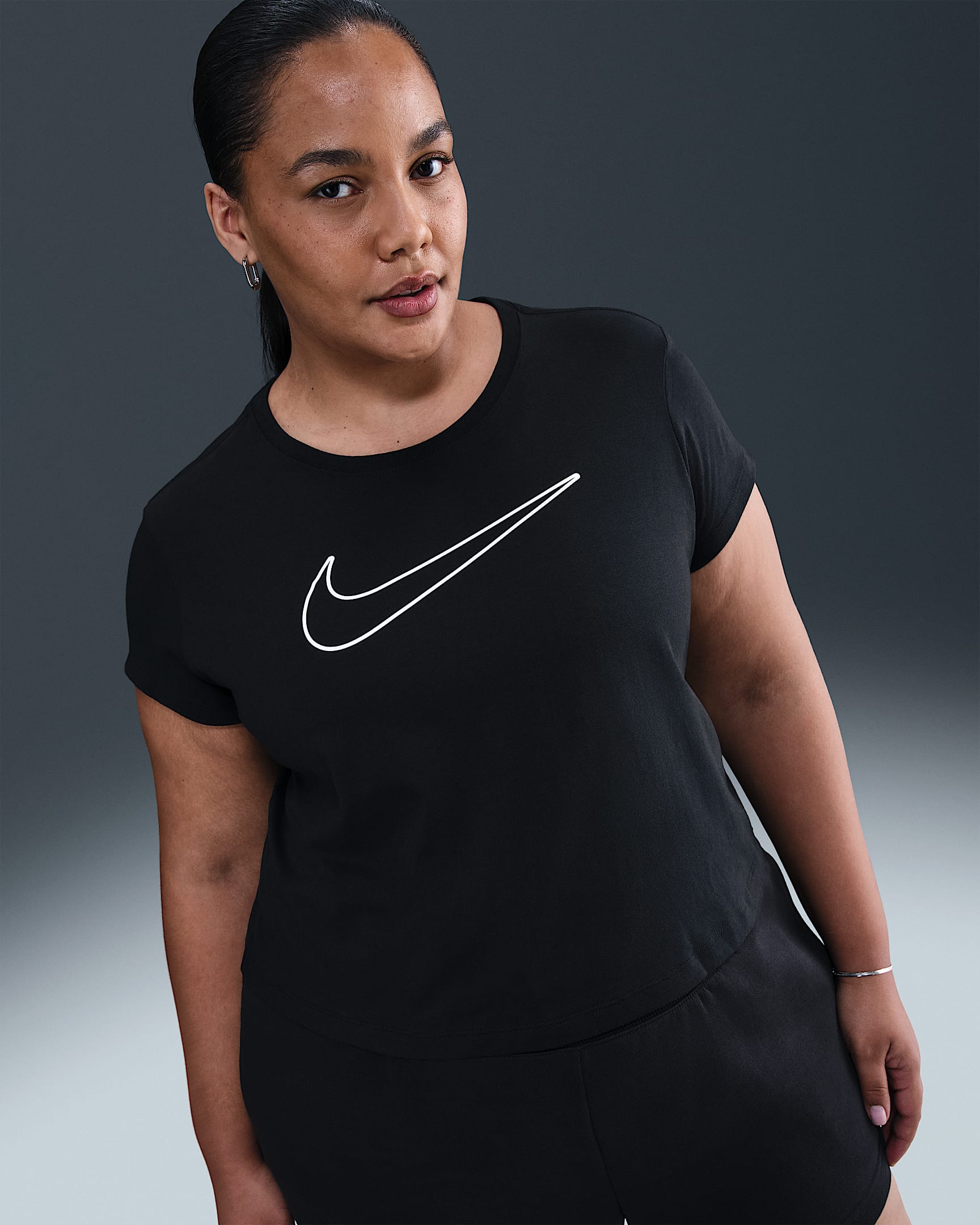 Nike Sportswear Women's Short-Sleeve Graphic T-Shirt (Plus Size) - Black/White