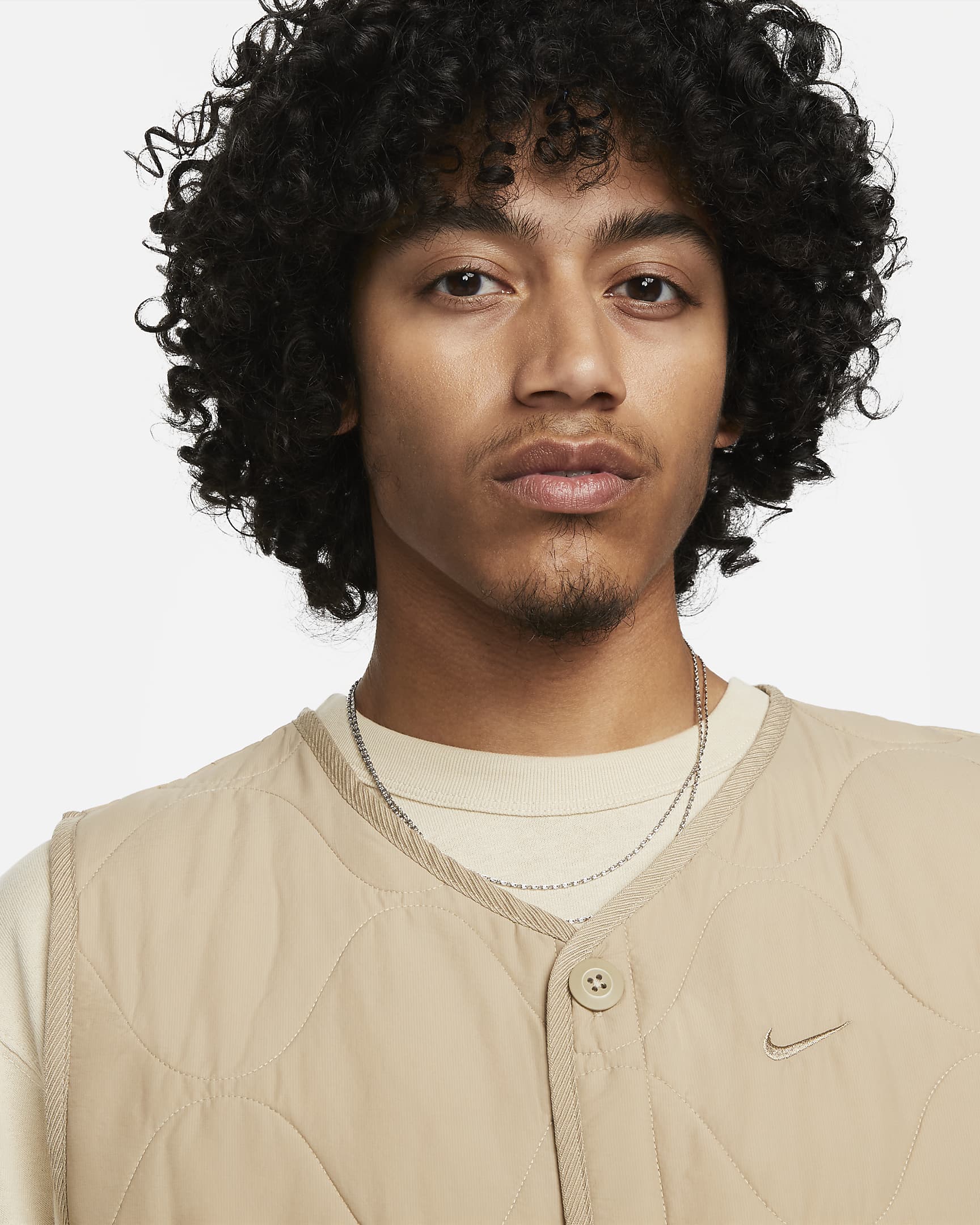 Vävd fodrad militärväst Nike Life för män - Khaki/Khaki