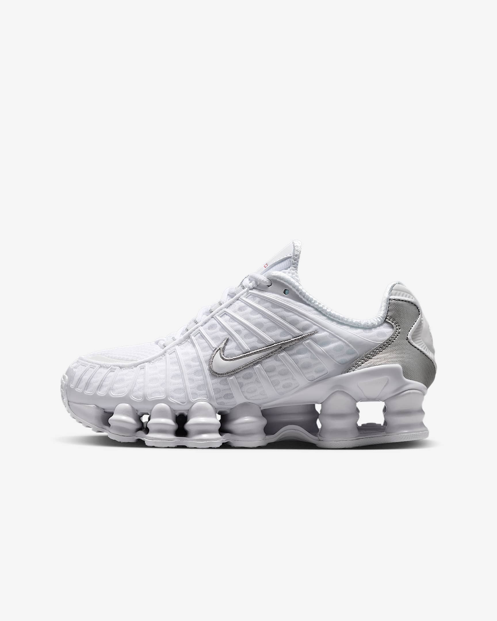 Nike Shox TL Zapatillas - Niño/a - Blanco/Plata metalizado/Max Orange/Blanco