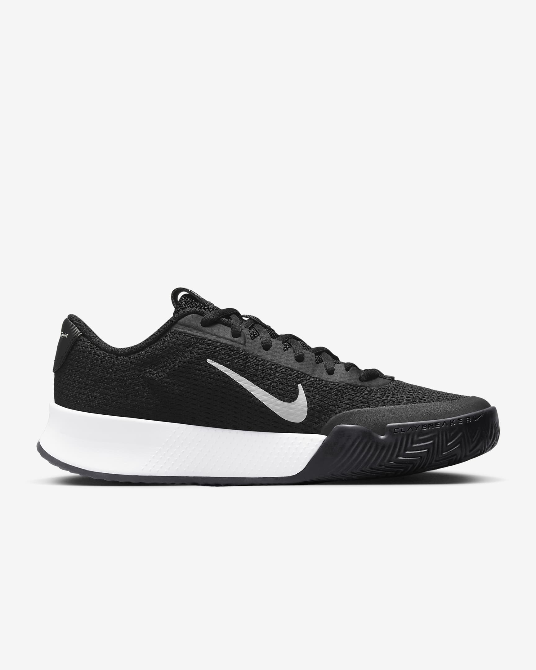 NikeCourt Vapor Lite 2 tennissko til grus til dame - Svart/Hvit