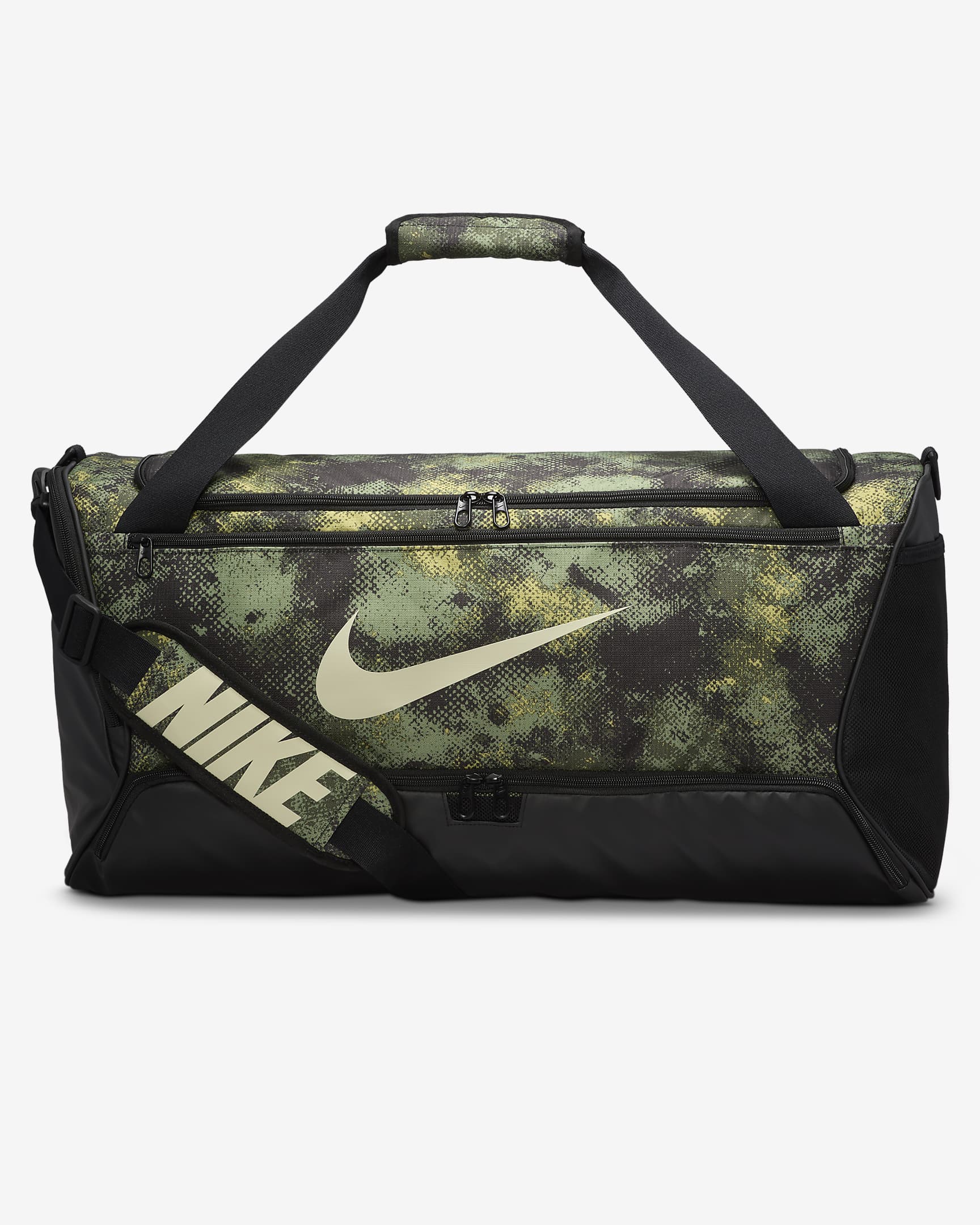 Sac de sport Nike Brasilia (taille moyenne, 60 L) - Oil Green/Noir/Coconut Milk