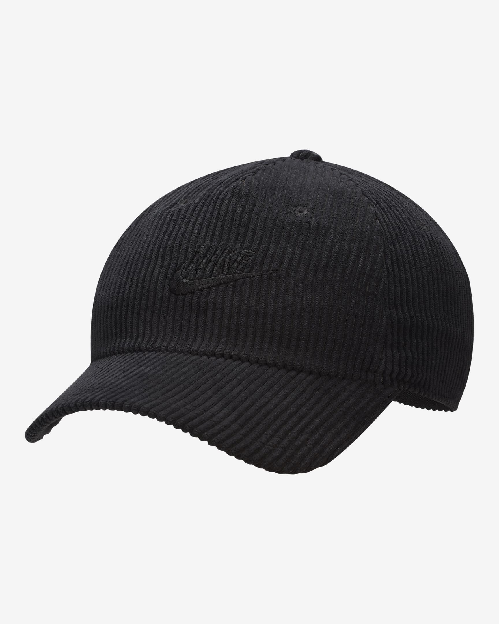 Casquette souple en velours côtelé Nike Club Cap - Noir/Noir