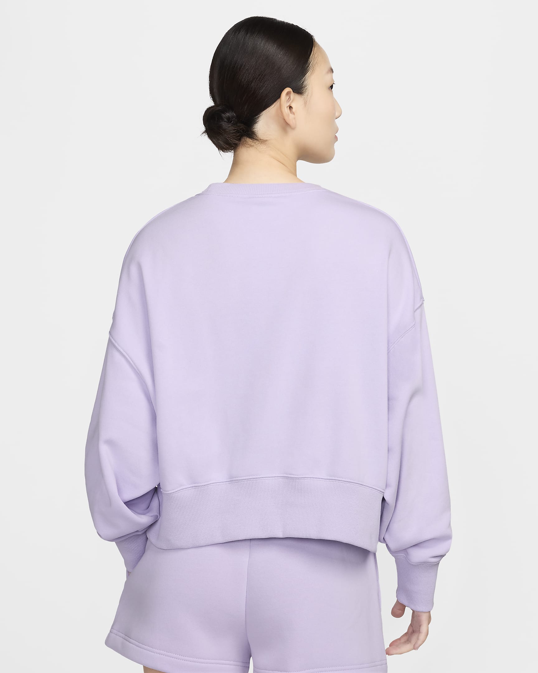 Nike Sportswear Phoenix Fleece Women's Over-Oversized Crew-Neck French Terry Sweatshirt - Violet Mist/White