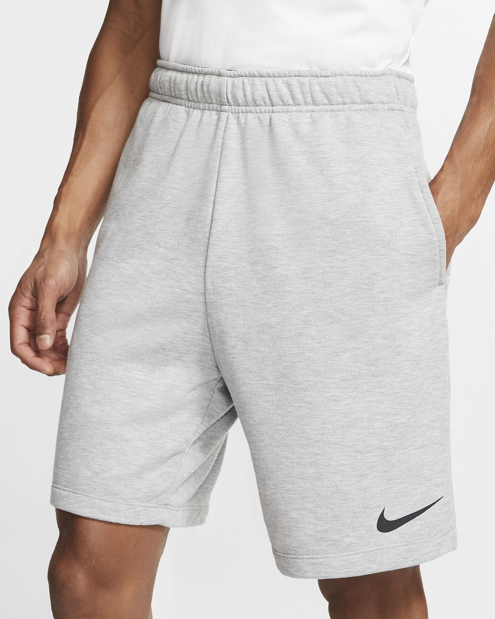 Nike Dri-FIT Men's Fleece Training Shorts - Dark Grey Heather/Black