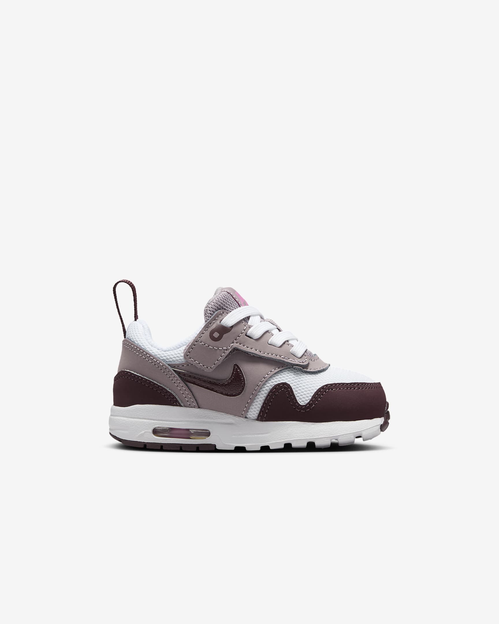 Buty dla niemowląt i maluchów Air Max 1 EasyOn - Biel/Light Violet Ore/Playful Pink/Burgundy Crush