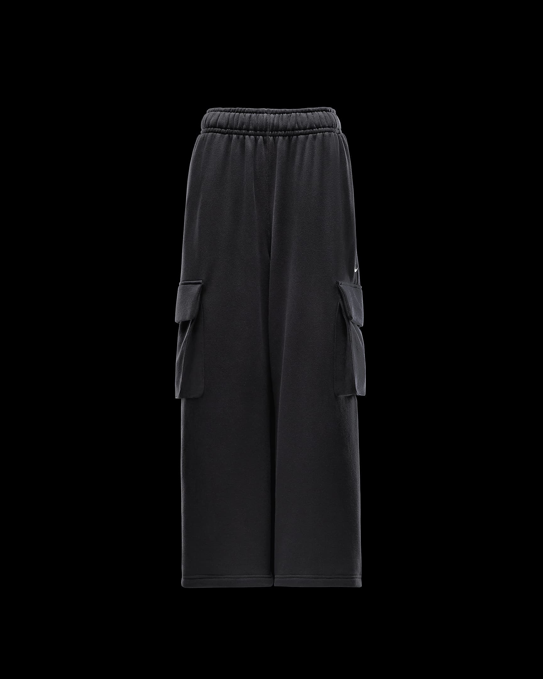 Nike Sportswear Women's Low-Rise Oversized French Terry Open-Hem Pants - Black/Sail