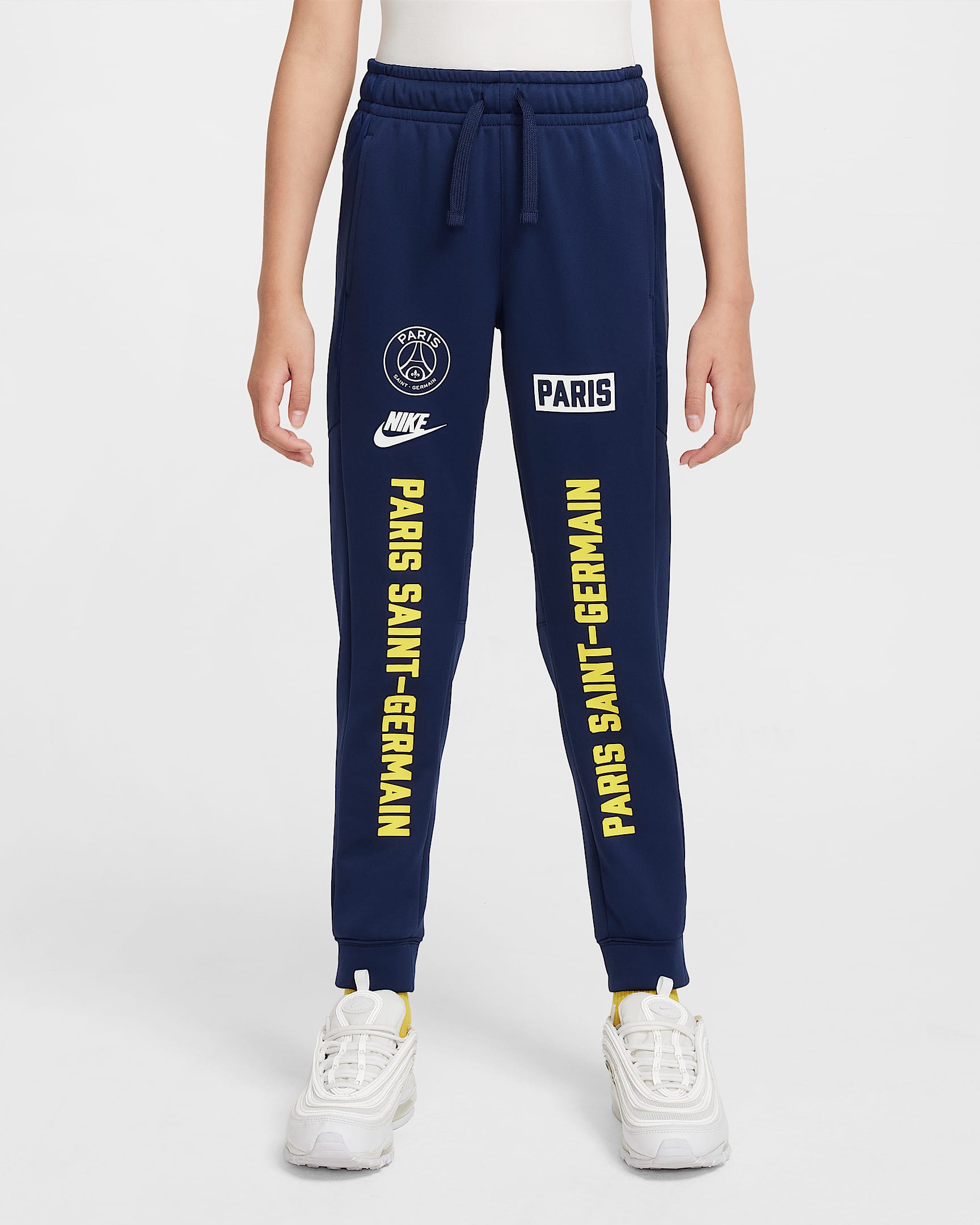 Paris Saint-Germain Older Kids' Nike Football Woven Tracksuit - Midnight Navy/Speed Yellow/White