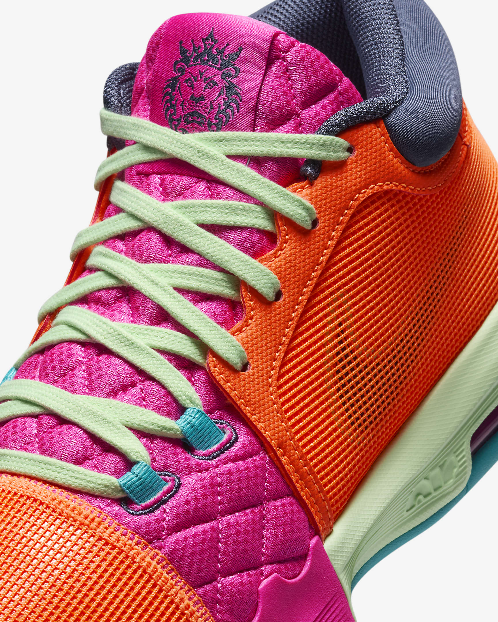 Basketbalové boty LeBron Witness 8 - Total Orange/Laser Fuchsia/Vapor Green/Thunder Blue